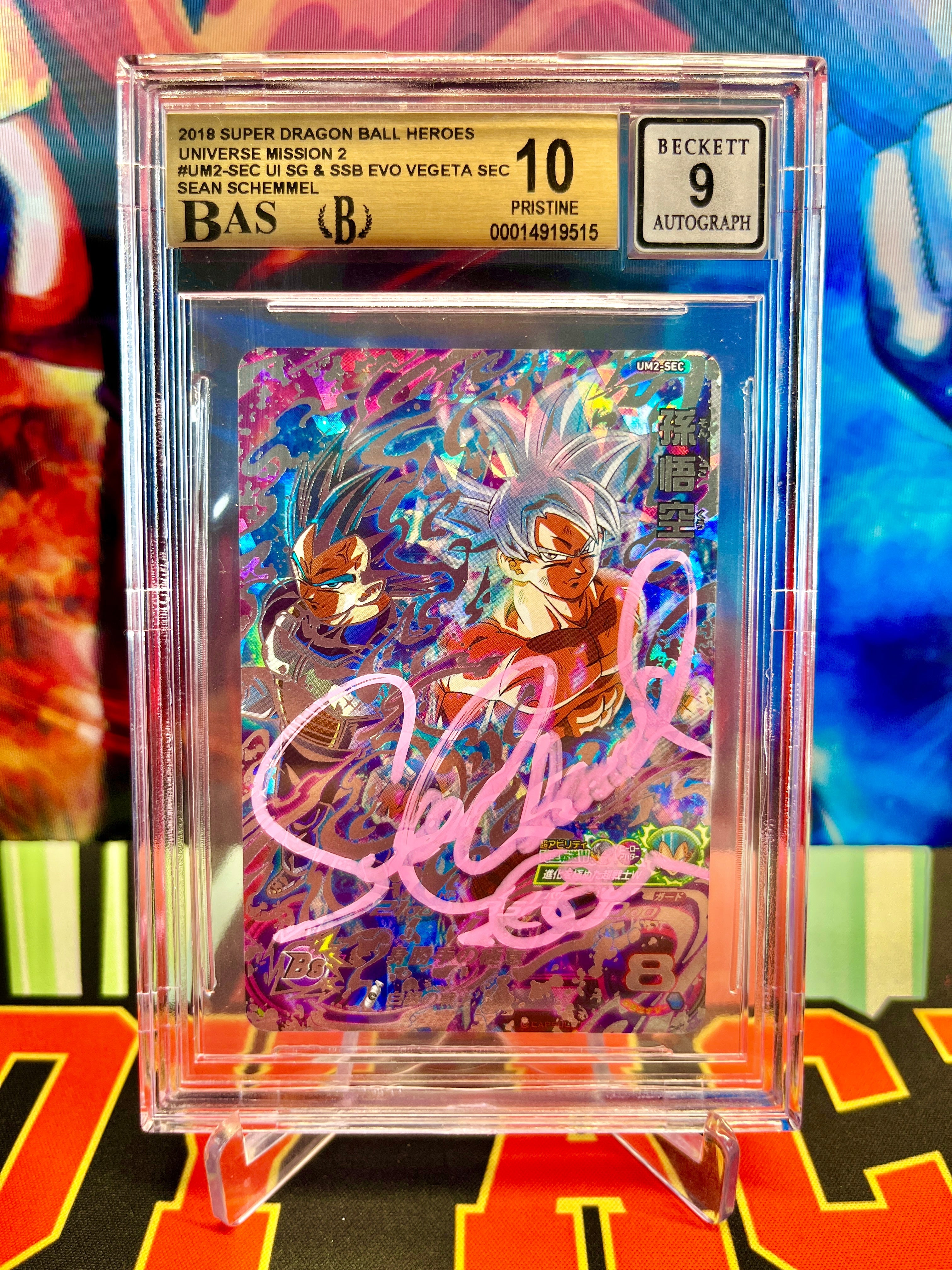 BGS 10 Auth Auto UM2-SEC UI SG e SSB Evo Vegeta SEC autografato da Sean Schemmel (2019)