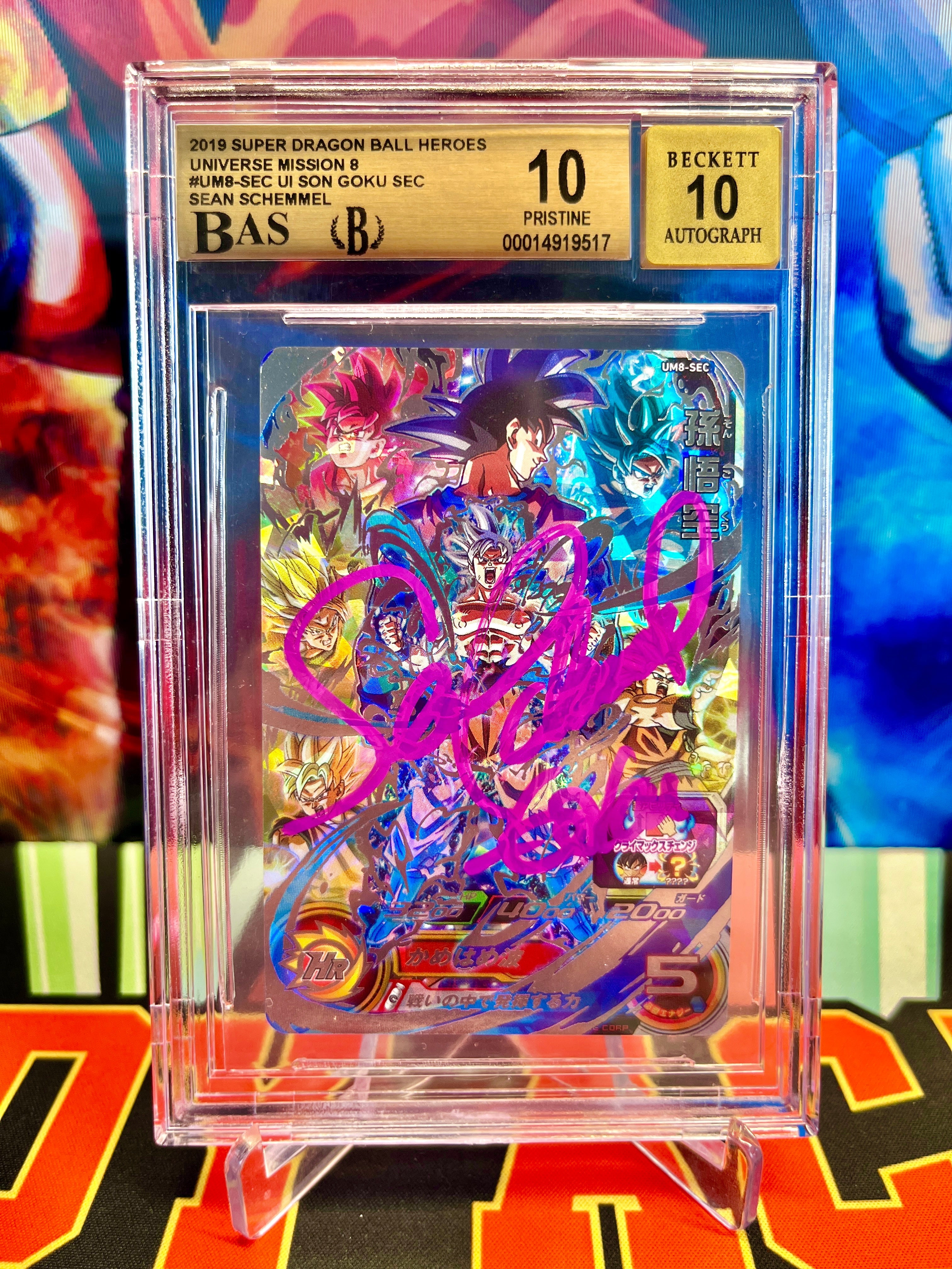 BGS 10 Auth Auto UM8-SEC UI Son Goku SEC autografato da Sean Schemmel (2019)