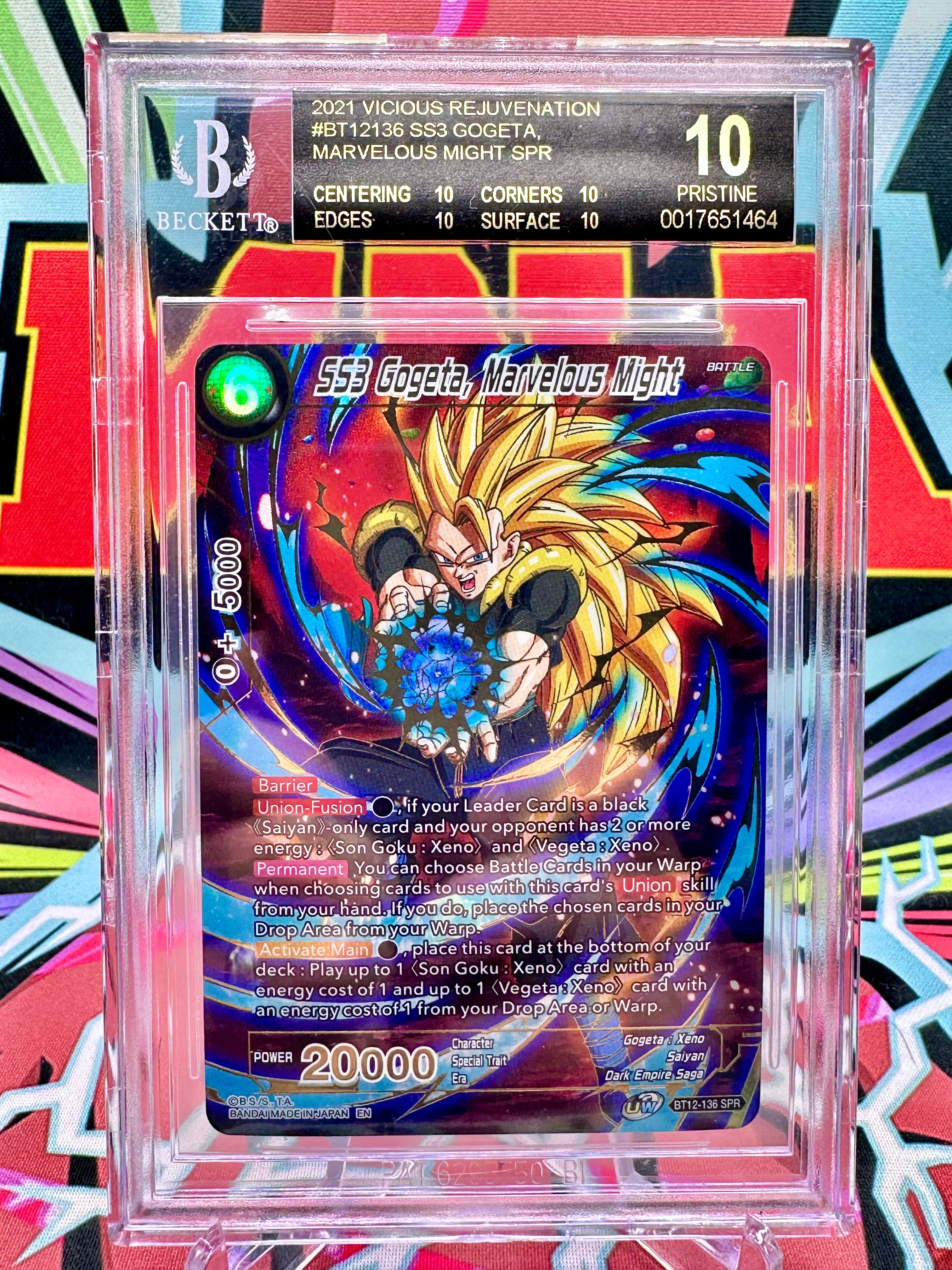 BGS 10 BLACK LABEL BT12-136 SS3 Gogeta, Marvelous Might SPR (2021)