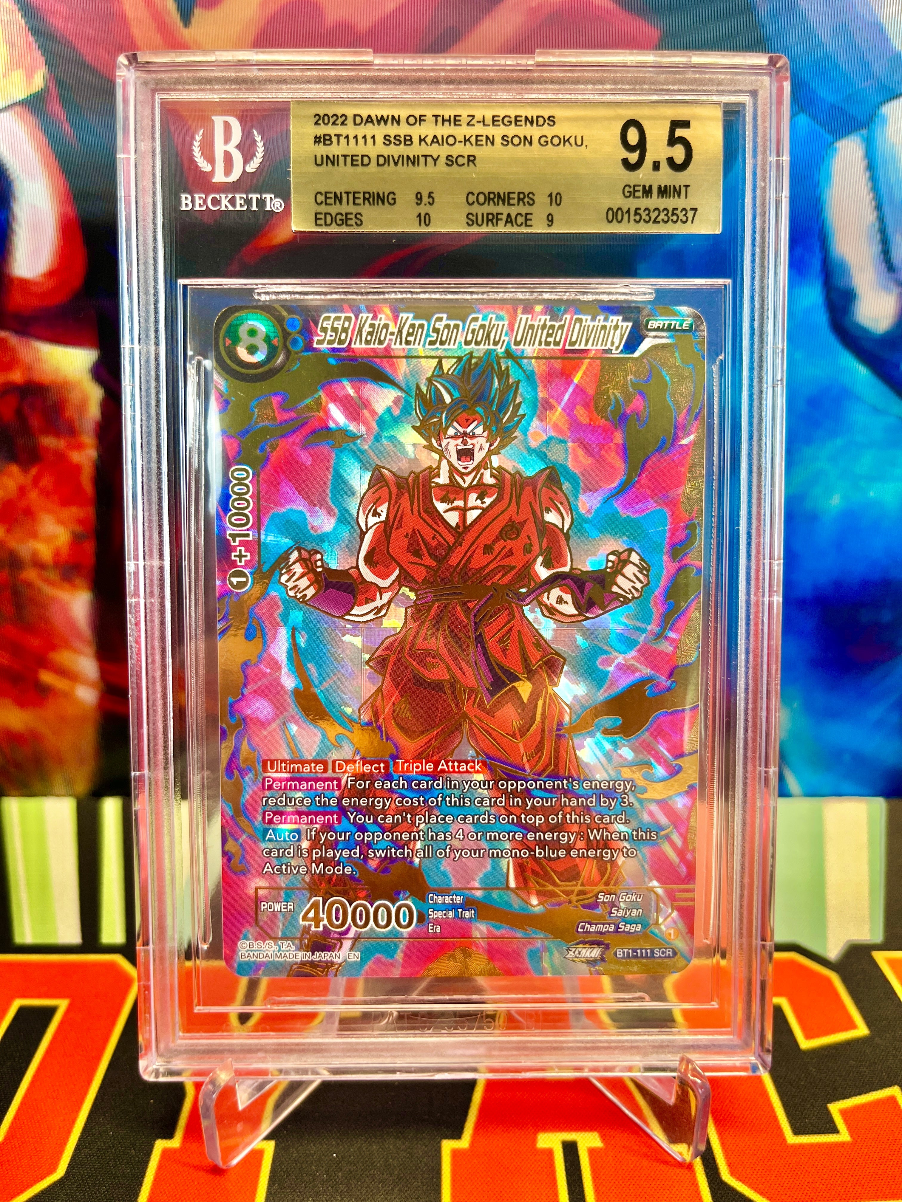 BGS 9.5 BT1-111 SSB Kaio-Ken Son Goku, Divinità Unita SCR (2022)