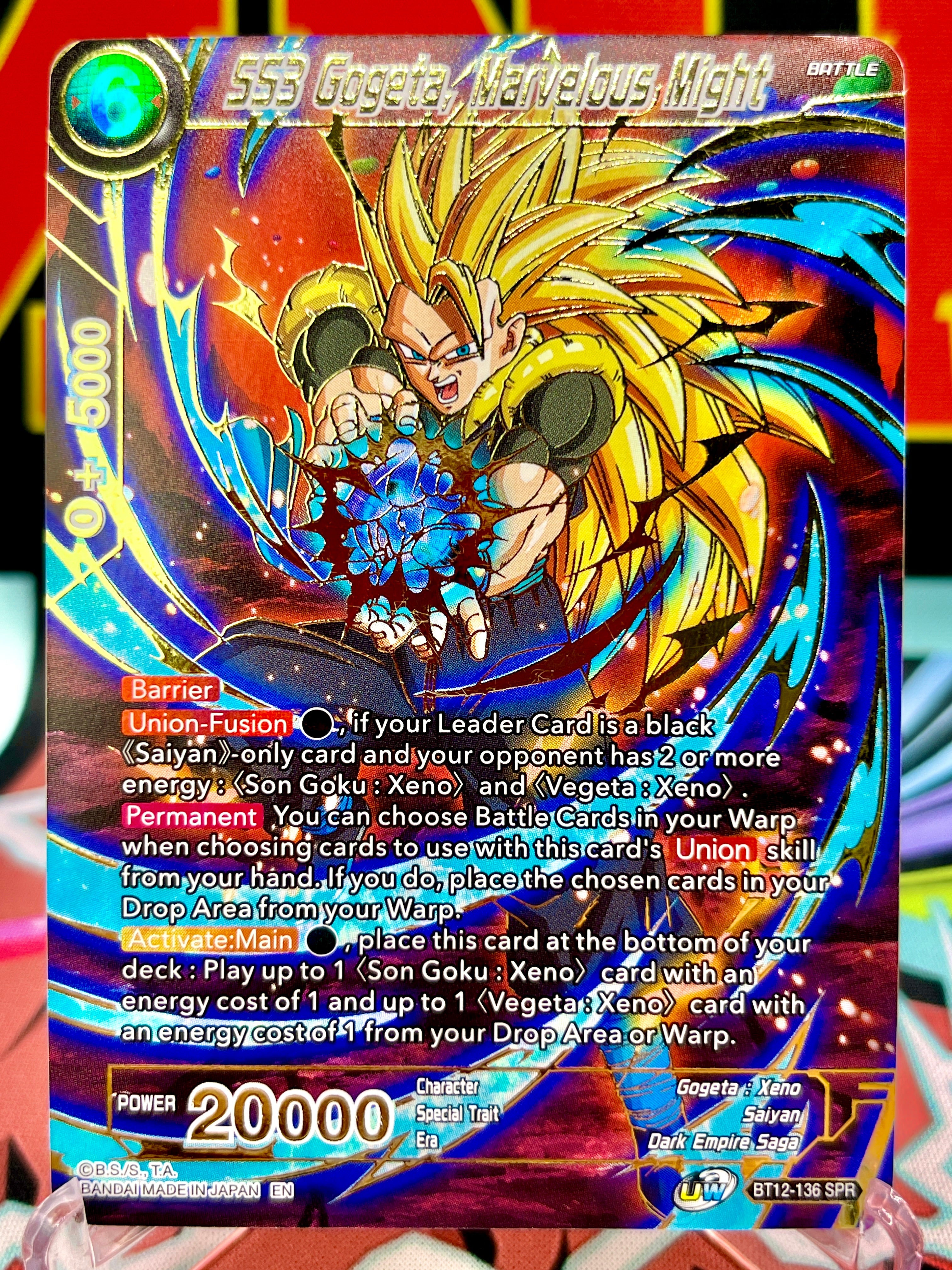 BT12-136 SPR SS3 Gogeta, Marvelous Might (2021)