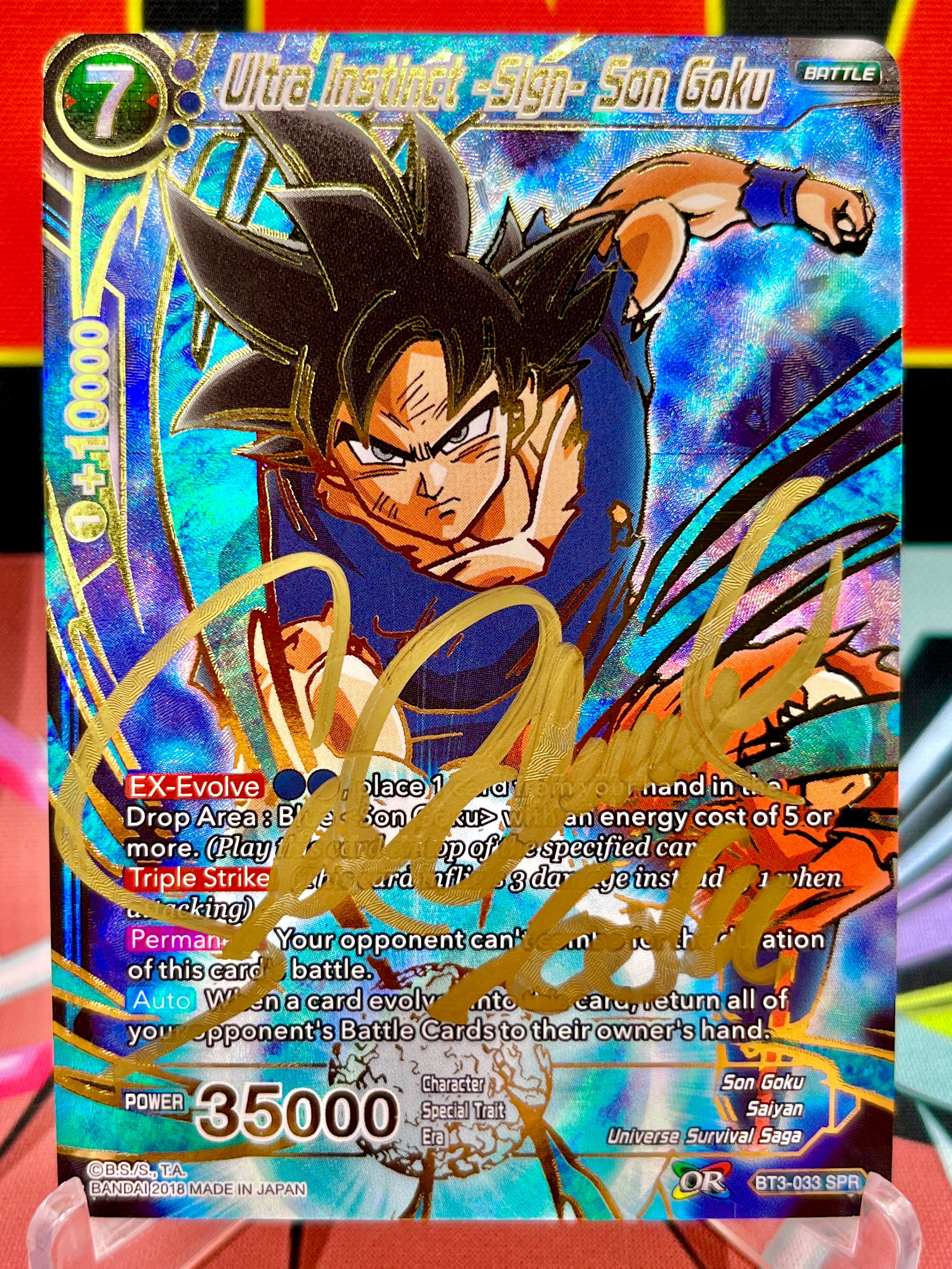 BT3-033 Ultra Instinct Sign Son Goku SPR 2018 Autographed Card