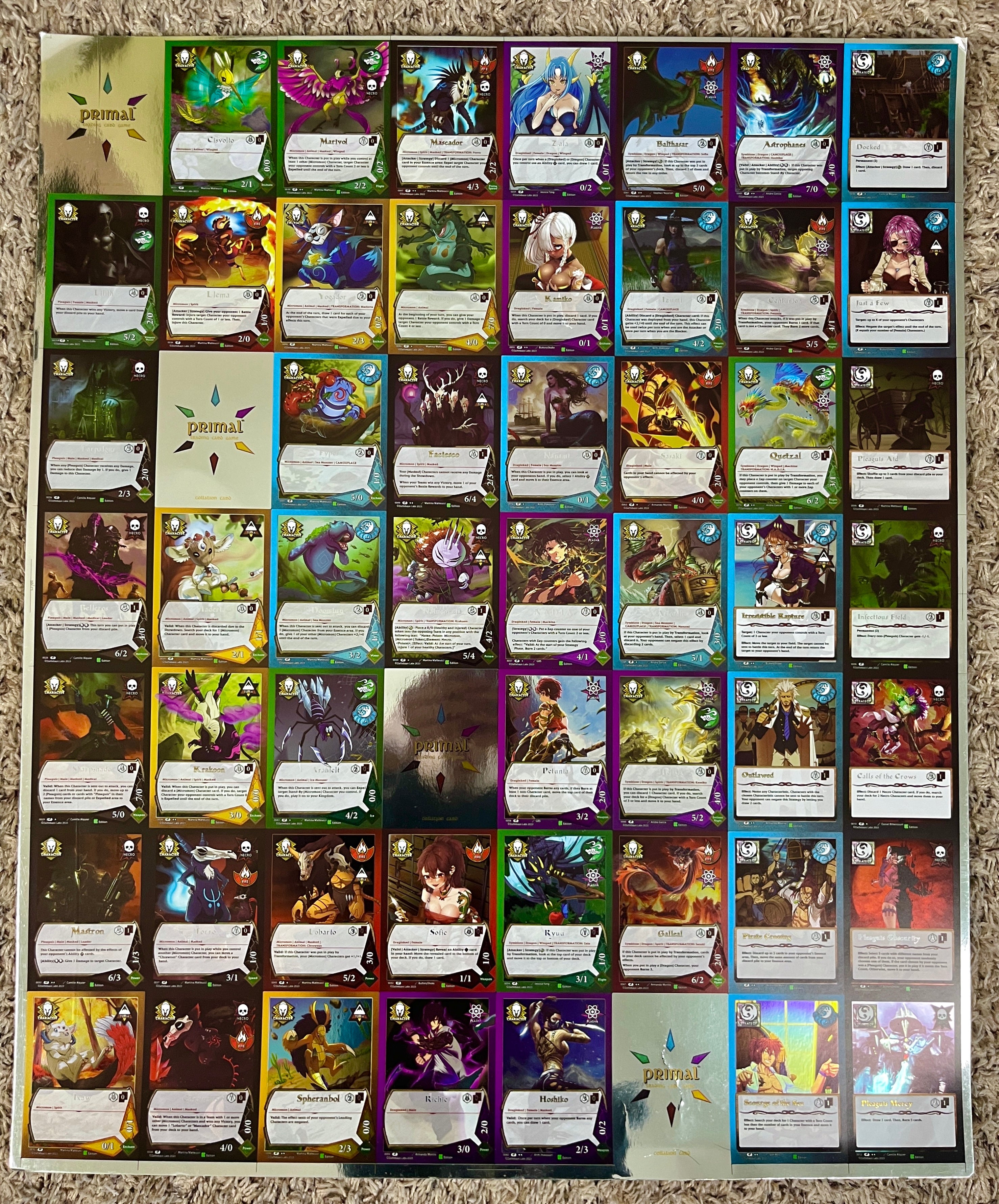 Primal TCG Kickstarter Uncut Sheet #2