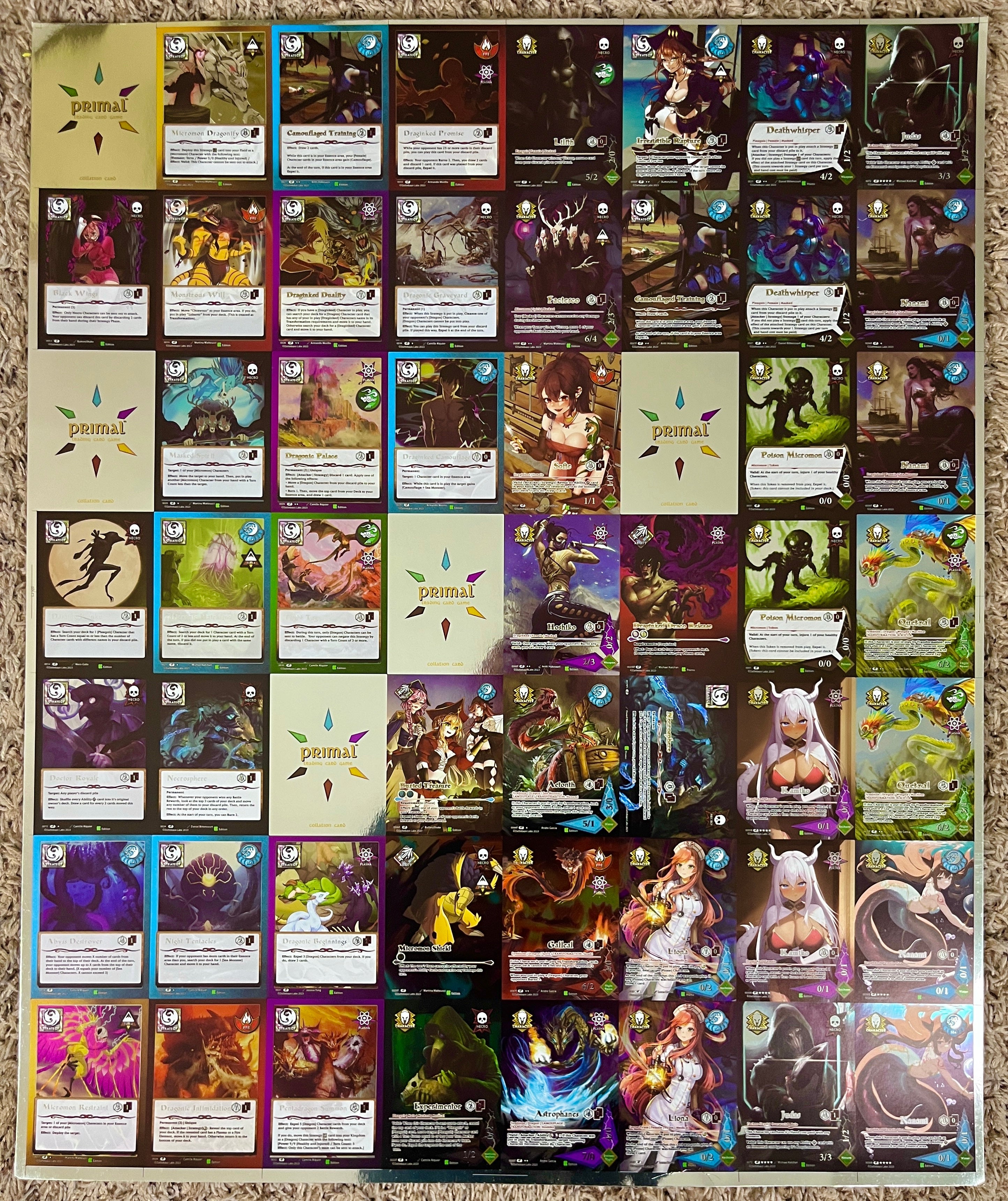 Primal TCG Kickstarter Uncut Sheet #3 (Legendary Rares)