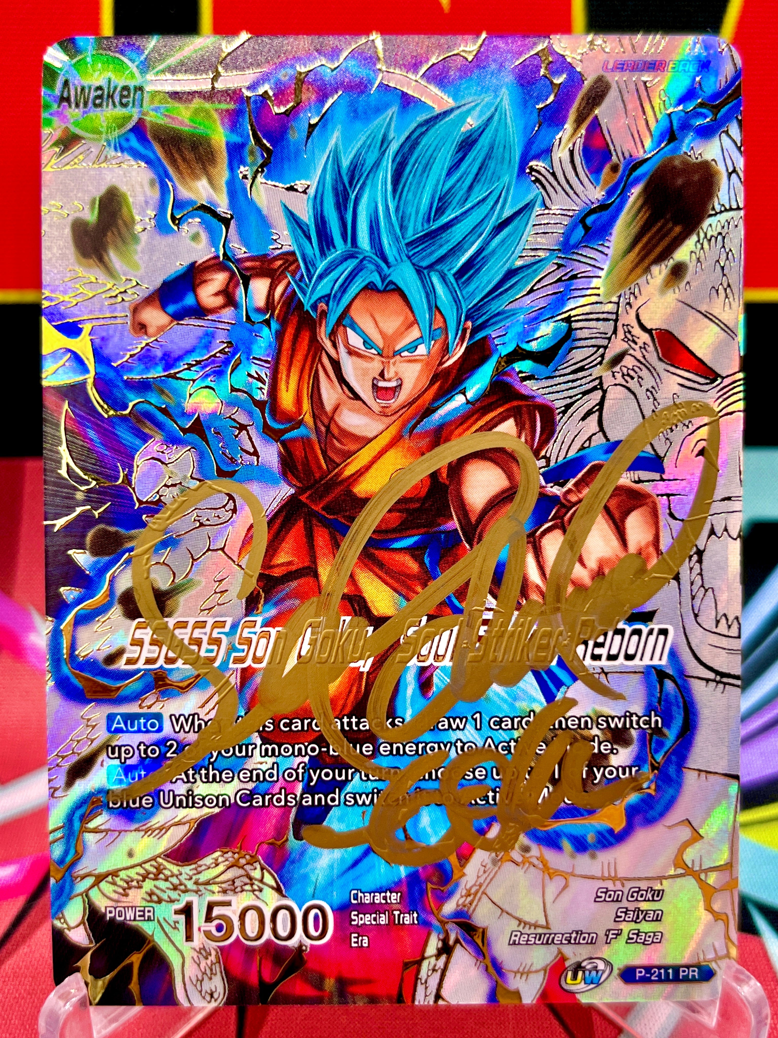 P-211 SSGSS Son Goku Soul Striker Reborn Promo 2020 autographed by Sean Schemmel