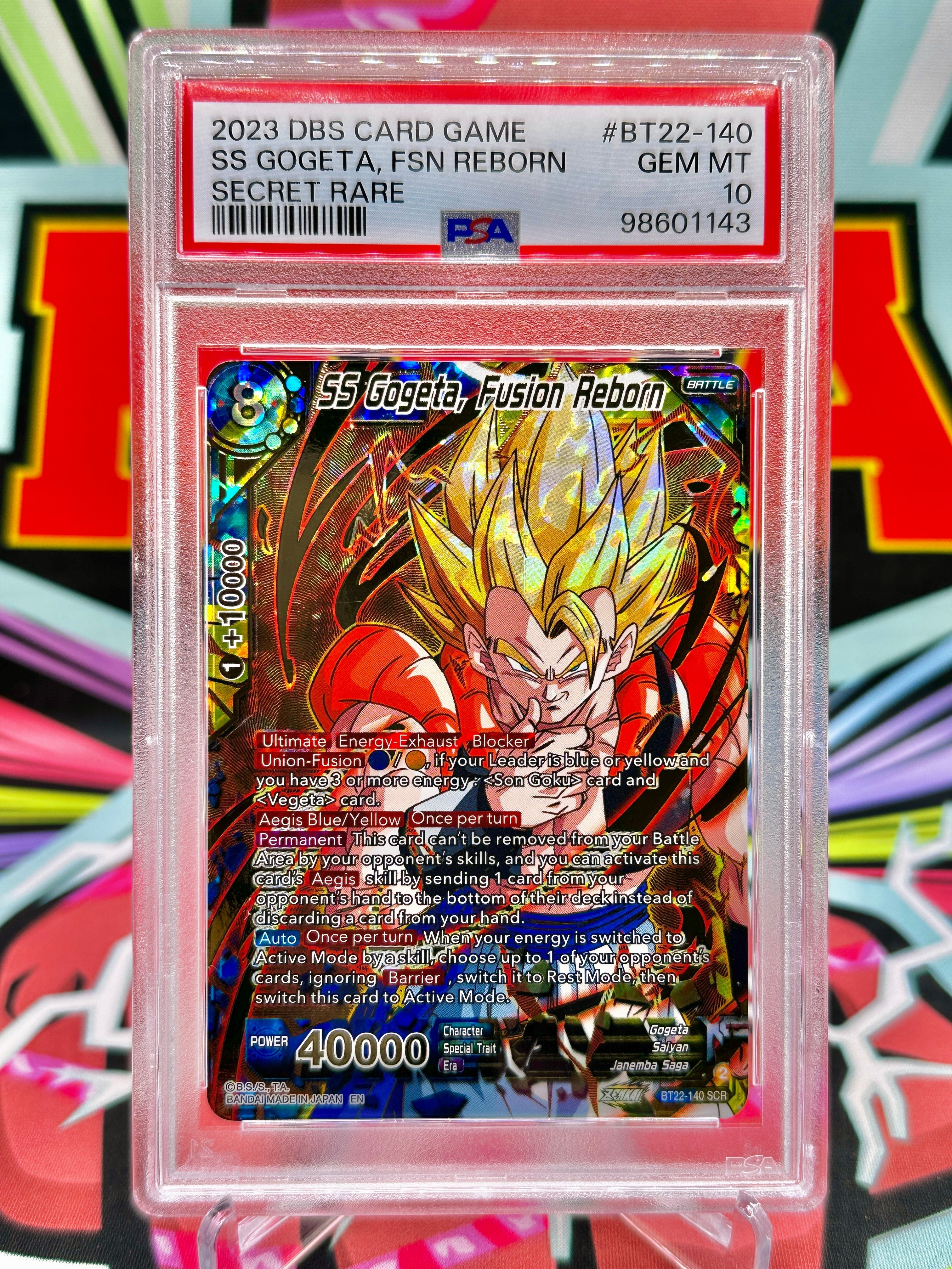PSA 10 BT22-140 SS Gogeta, Fusion Reborn SCR (2023)