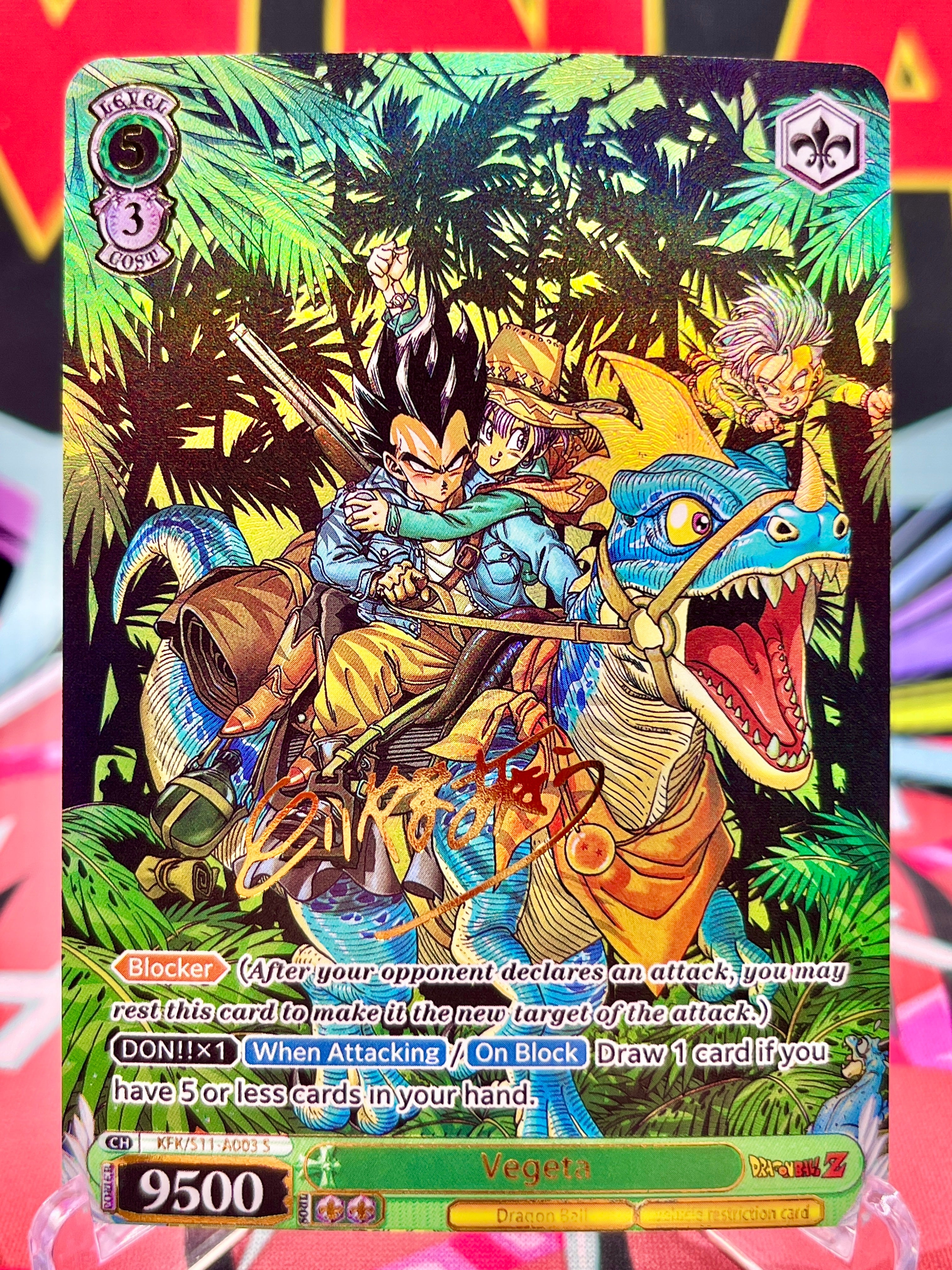 S11-A003 S Vegeta & Family Signed Art Card