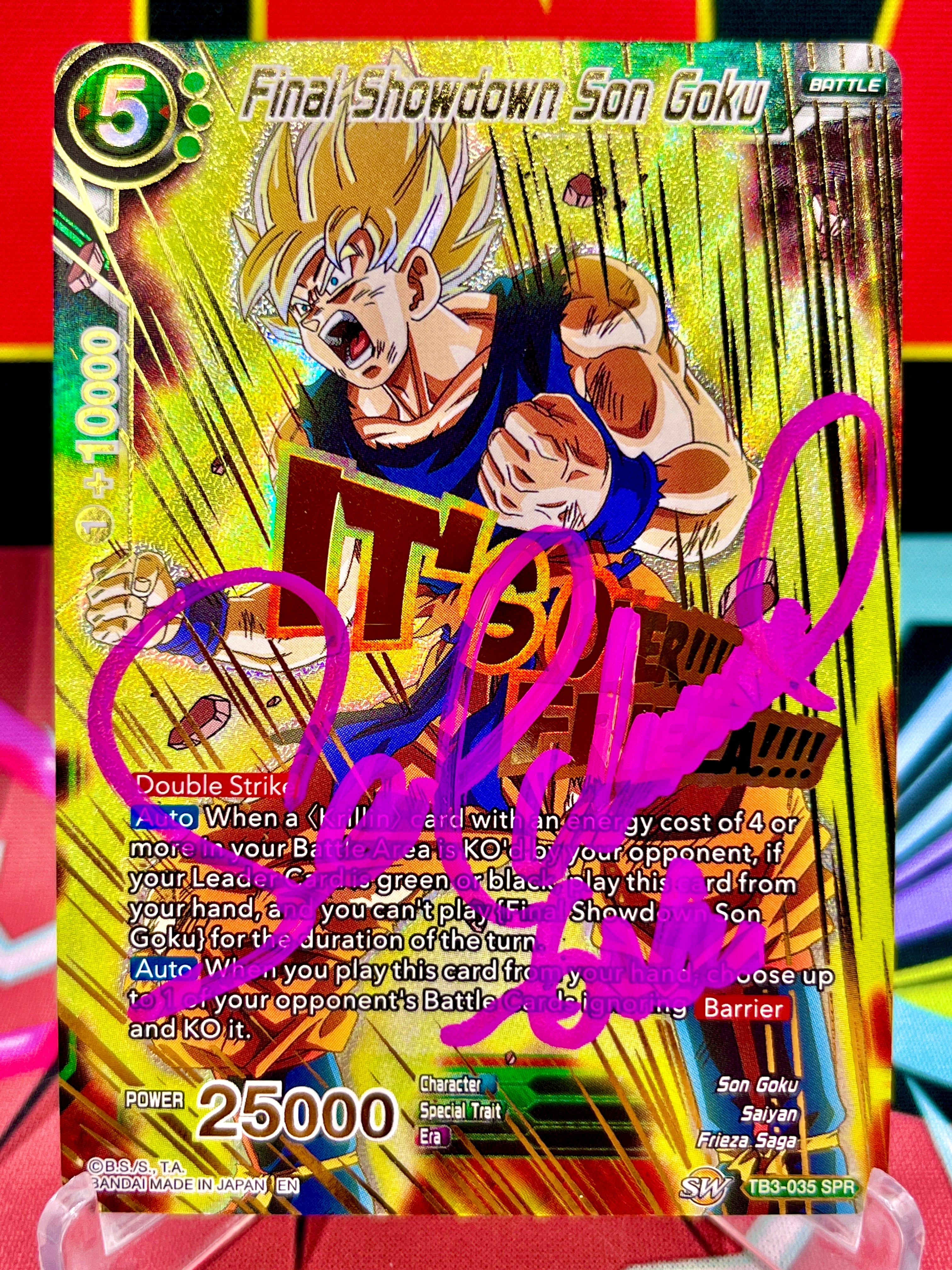 TB3-035 Final Showdown Son Goku SPR 2019 autographed by Sean Schemmel