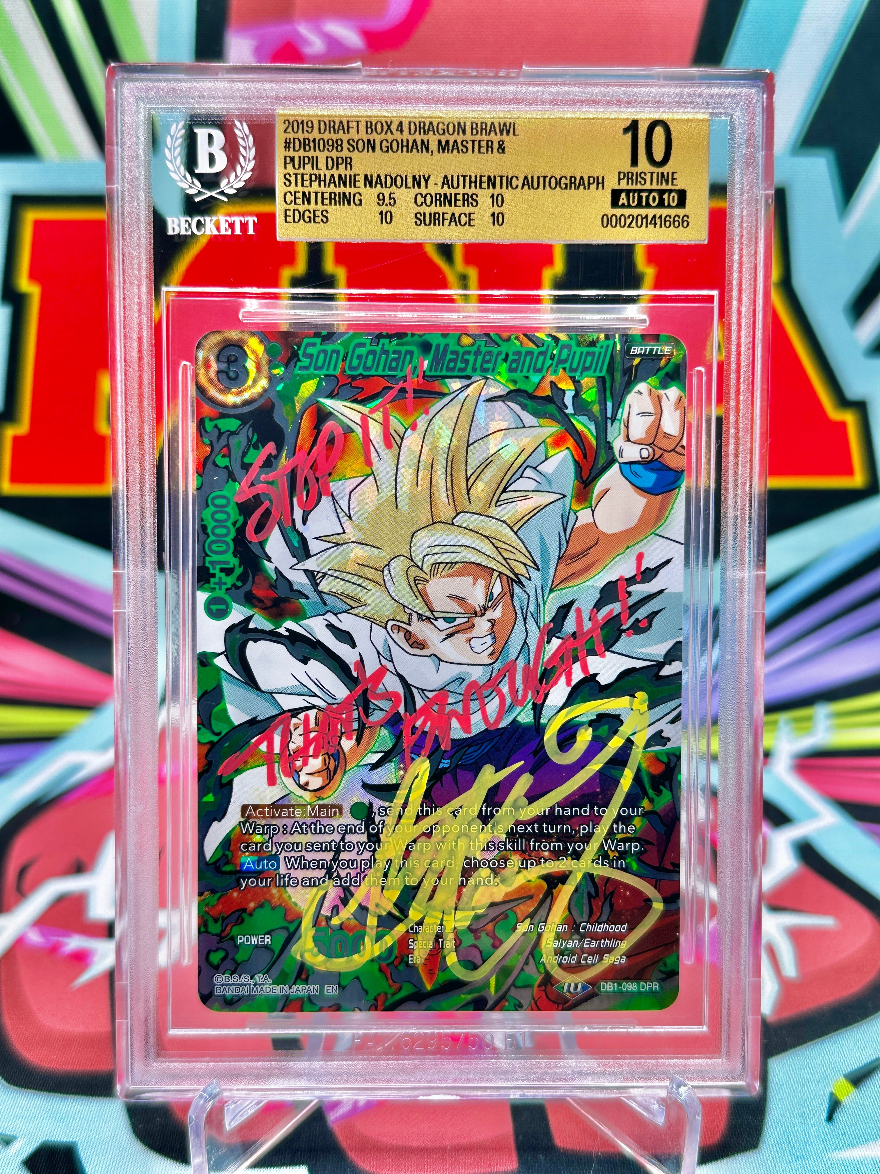 BGS 10 Auth Auto DB1-098 Son Gohan, Master and Pupil DPR Autographed by Stephanie Nadolny (2019)