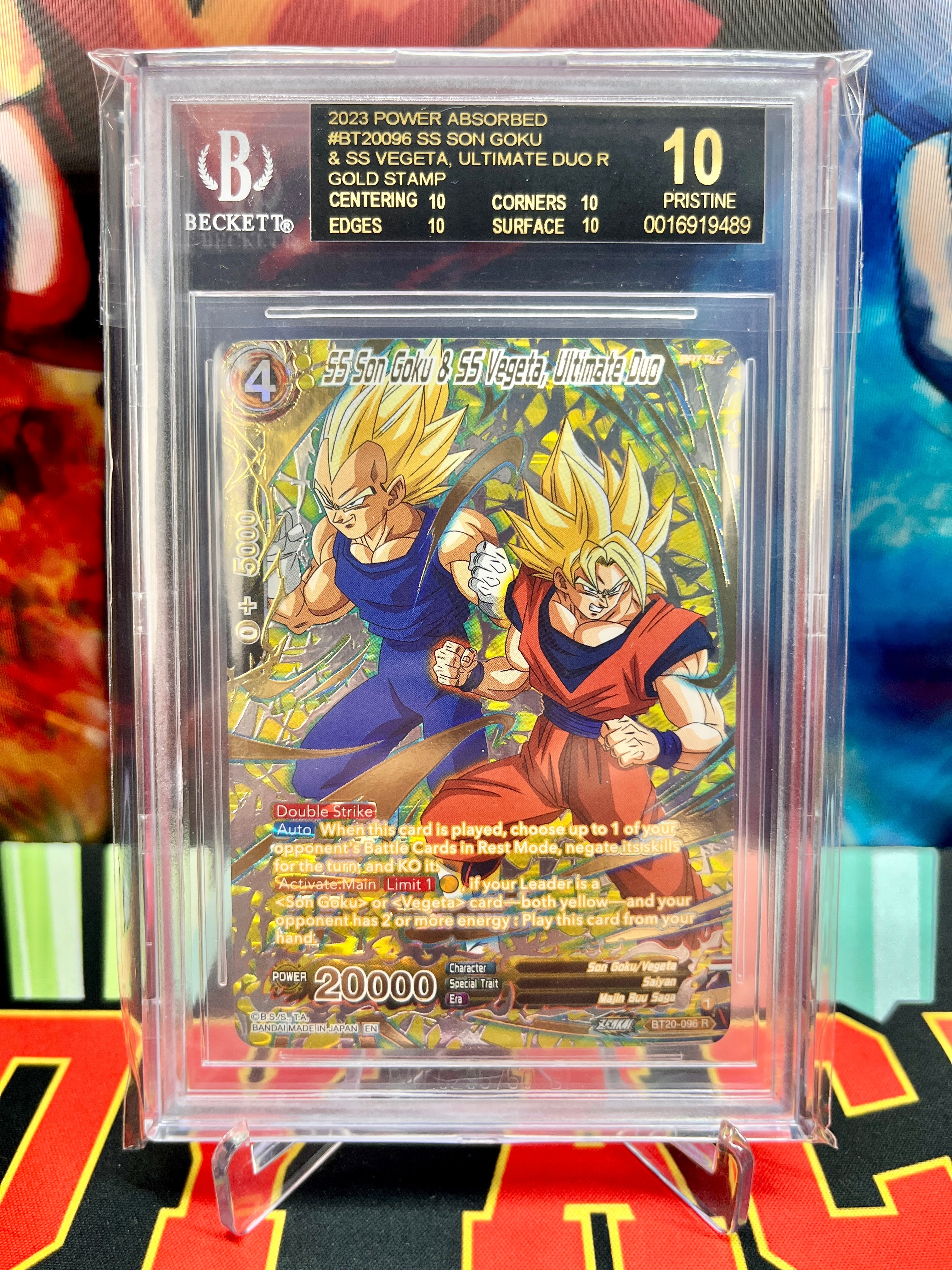 BGS 10 BLACK LABEL BT20-096 SS Son Goku & SS Vegeta, Ultimate Duo [Gold Stamp] Rare (2023)