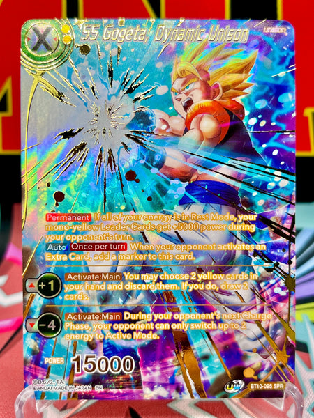 dragon ball super card game unison rules BT10-095 SPR SS Gogeta, Dynamic (2020) Size:1000+ w/ 20 FREE Ultra Rare Car Battery Booster [Japanese] One Piece Card