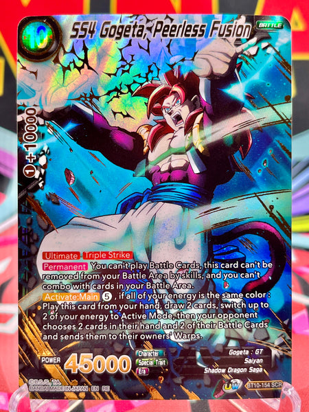 BT10-154 SCR SS4 ゴジータ シークレット BT10-154 SCR SS4 Gogeta, Peerless Fusion (2020)