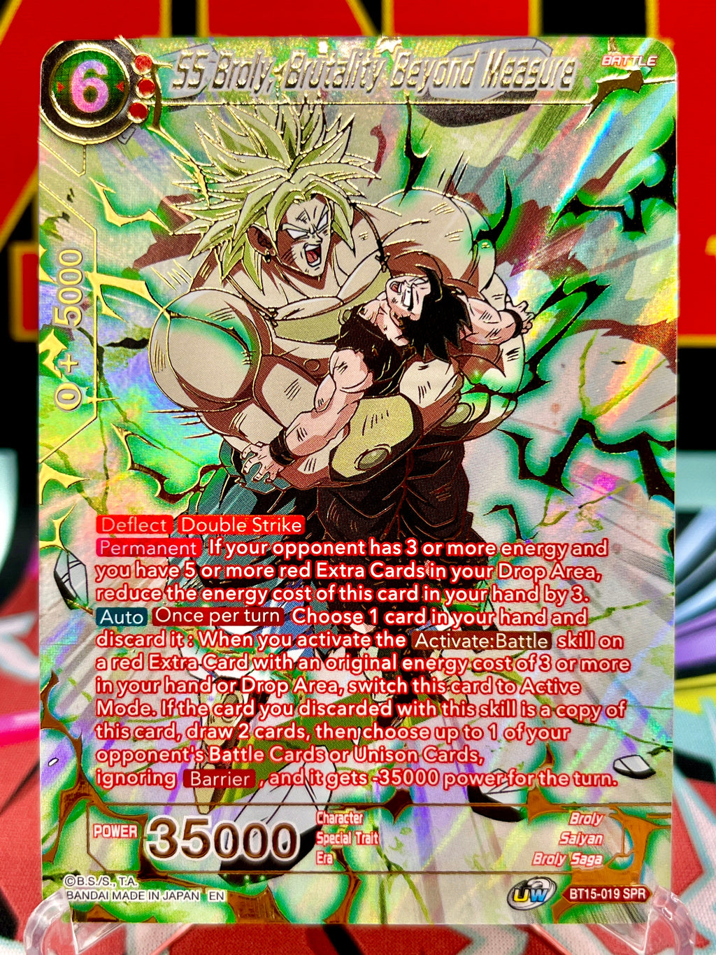 dragon ball super card game bt15 BT15-019 SPR SS Broly, Brutality Beyond Measure (2021) Pack Options:Suicune (Unsearched) Slab Case THE DEFENDERS-60 Card Magic