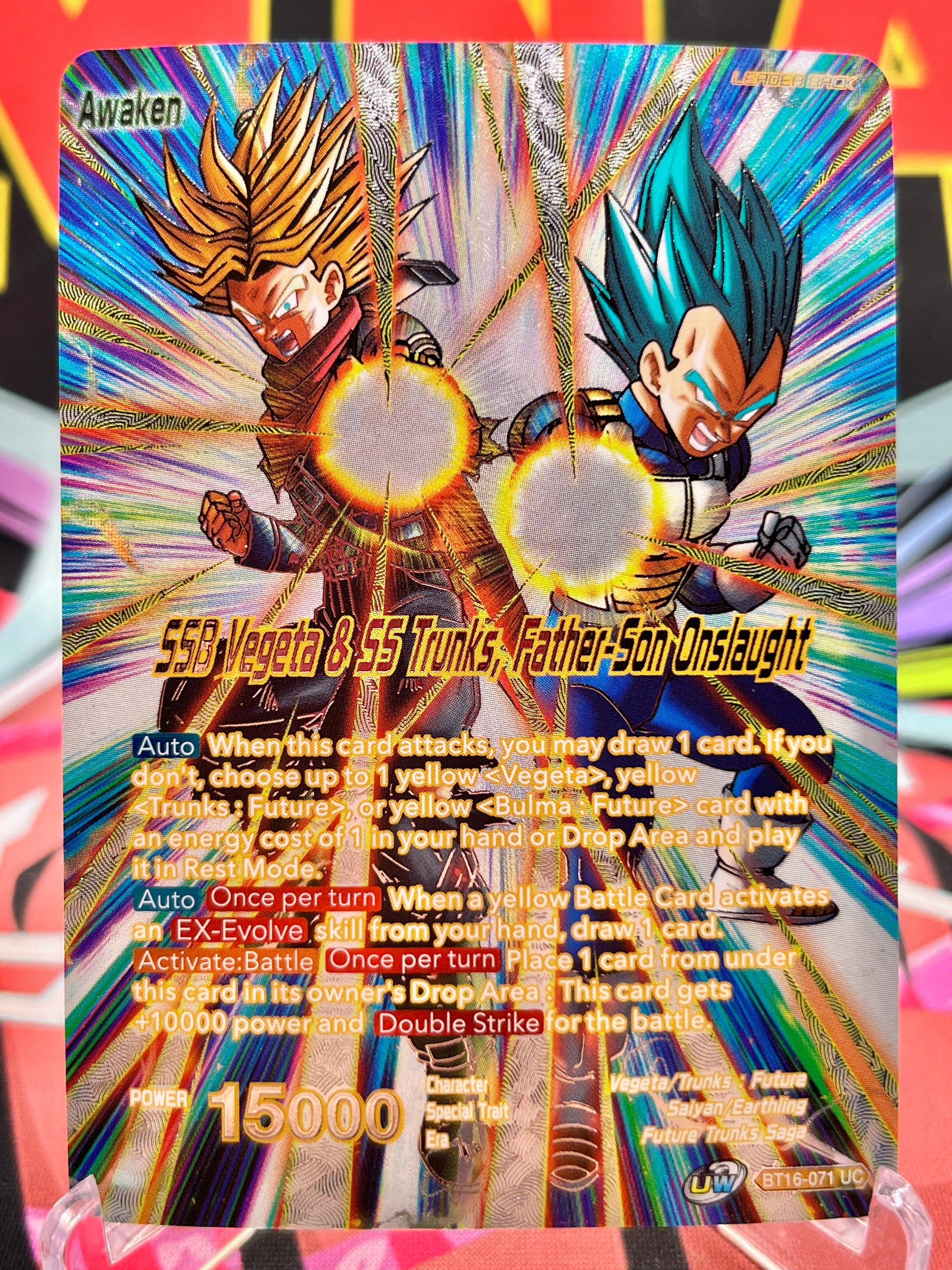 BT16-071 UC Trunks // SSB Vegeta & SS Trunks, Father-Son Onslaught [Alternate Art] (2023)