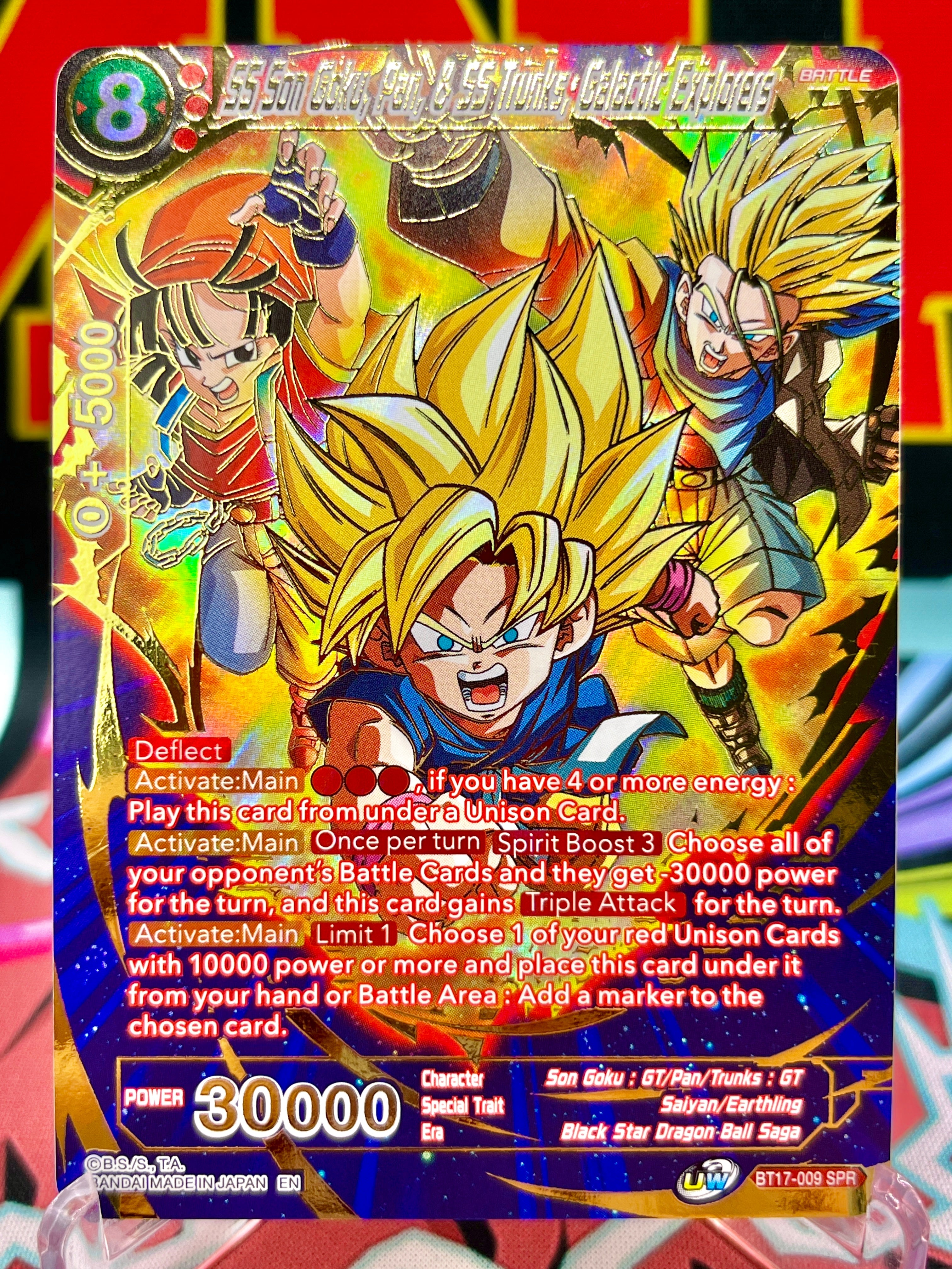 BT17-009 SPR SS Son Goku, Pan, & SS Trunks, Galactic Explorers (2022)