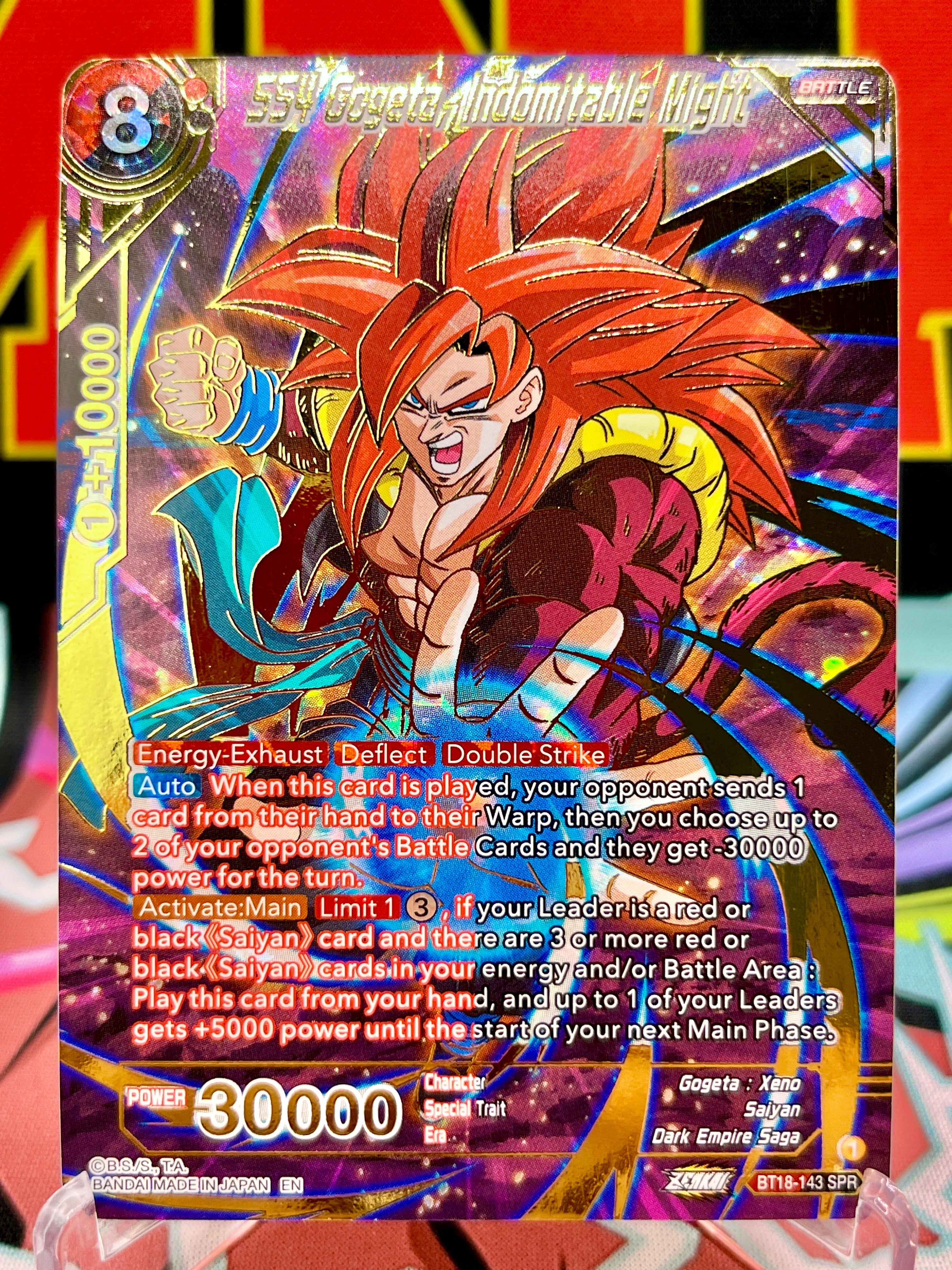 BT18-143 SPR SS4 Gogeta, Indomitable Might (2022)