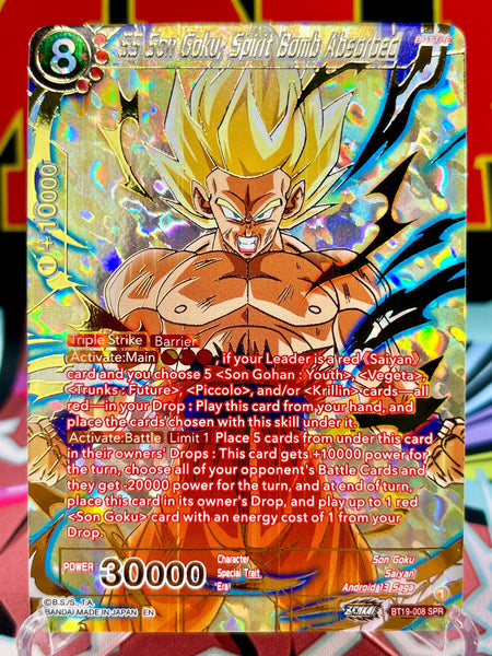 spirit bomb pokemon card BT19-008 SPR SS Son Goku, Spirit Bomb Absorbed (2022)