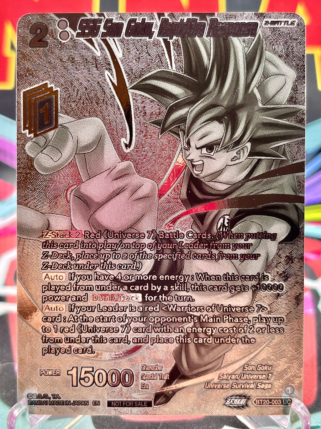 BT20-003 UC SSG Son Goku, Rapidfire Response [Silver Tournament Foil]