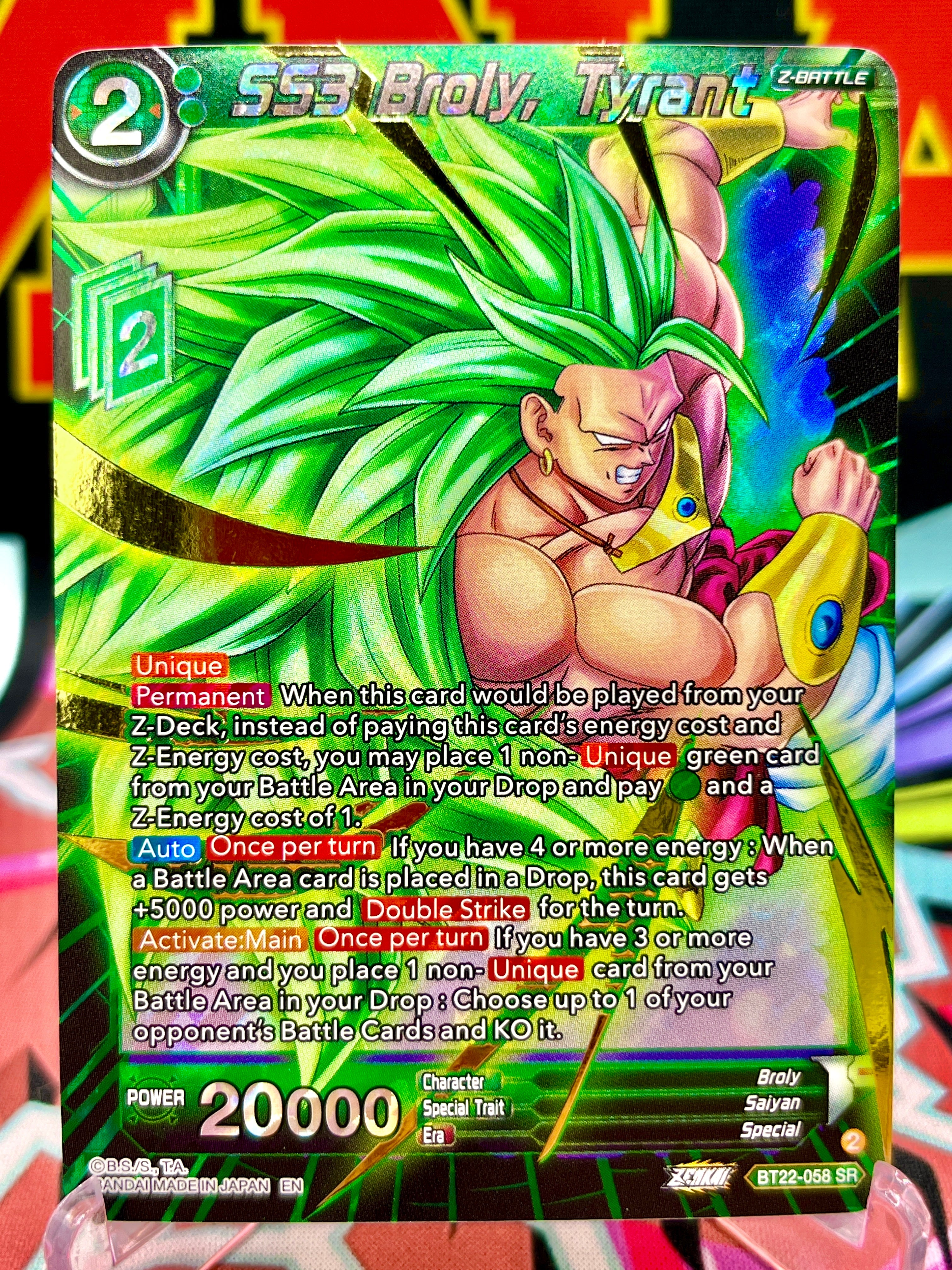 BT22-058 SR SS3 Broly, Tiranno (2023)