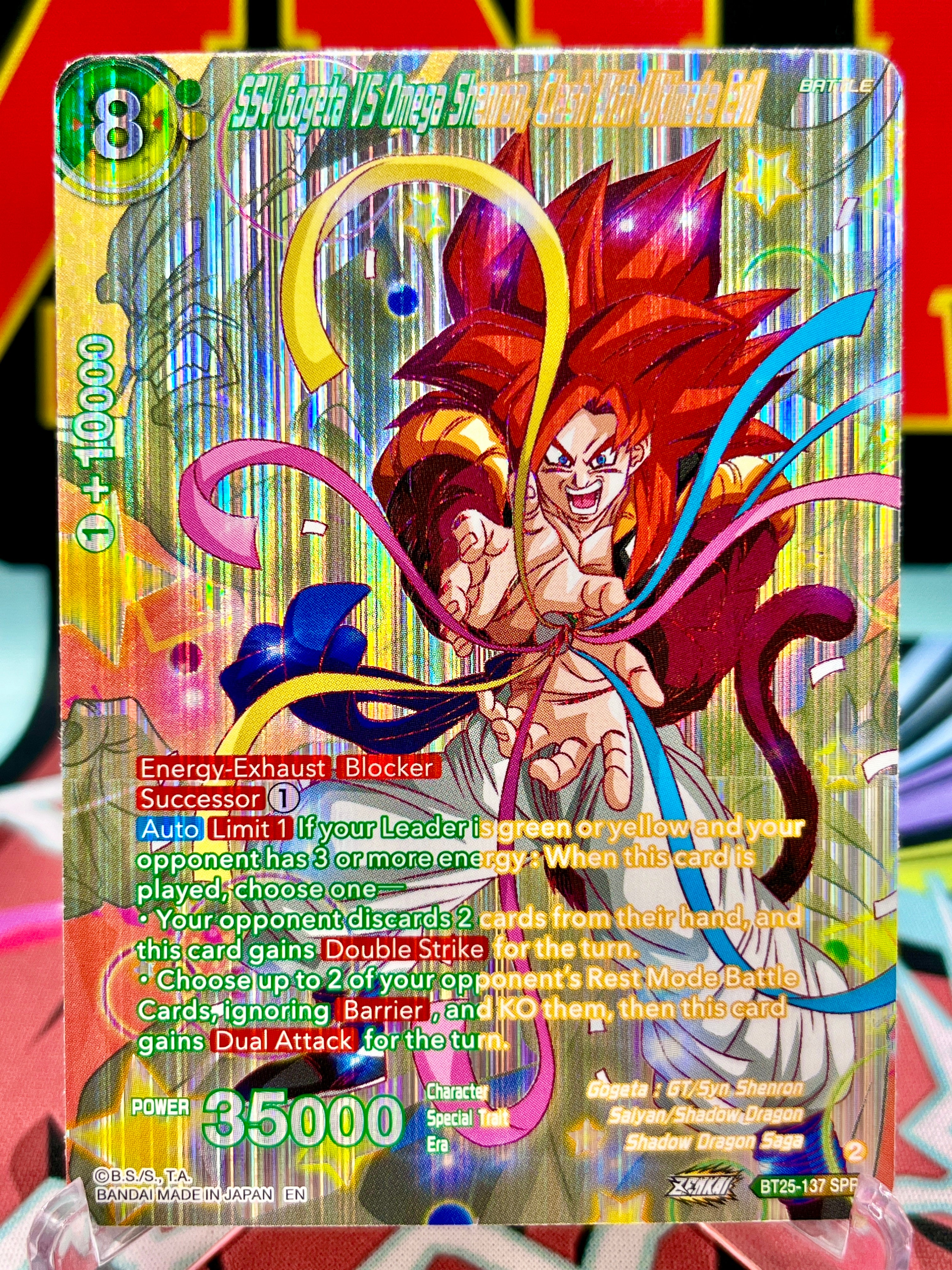 BT25-137 SPR SS4 Gogeta vs Omega Shenron Clash with Ultimate Evil 2024 Dragon Ball Super trading card