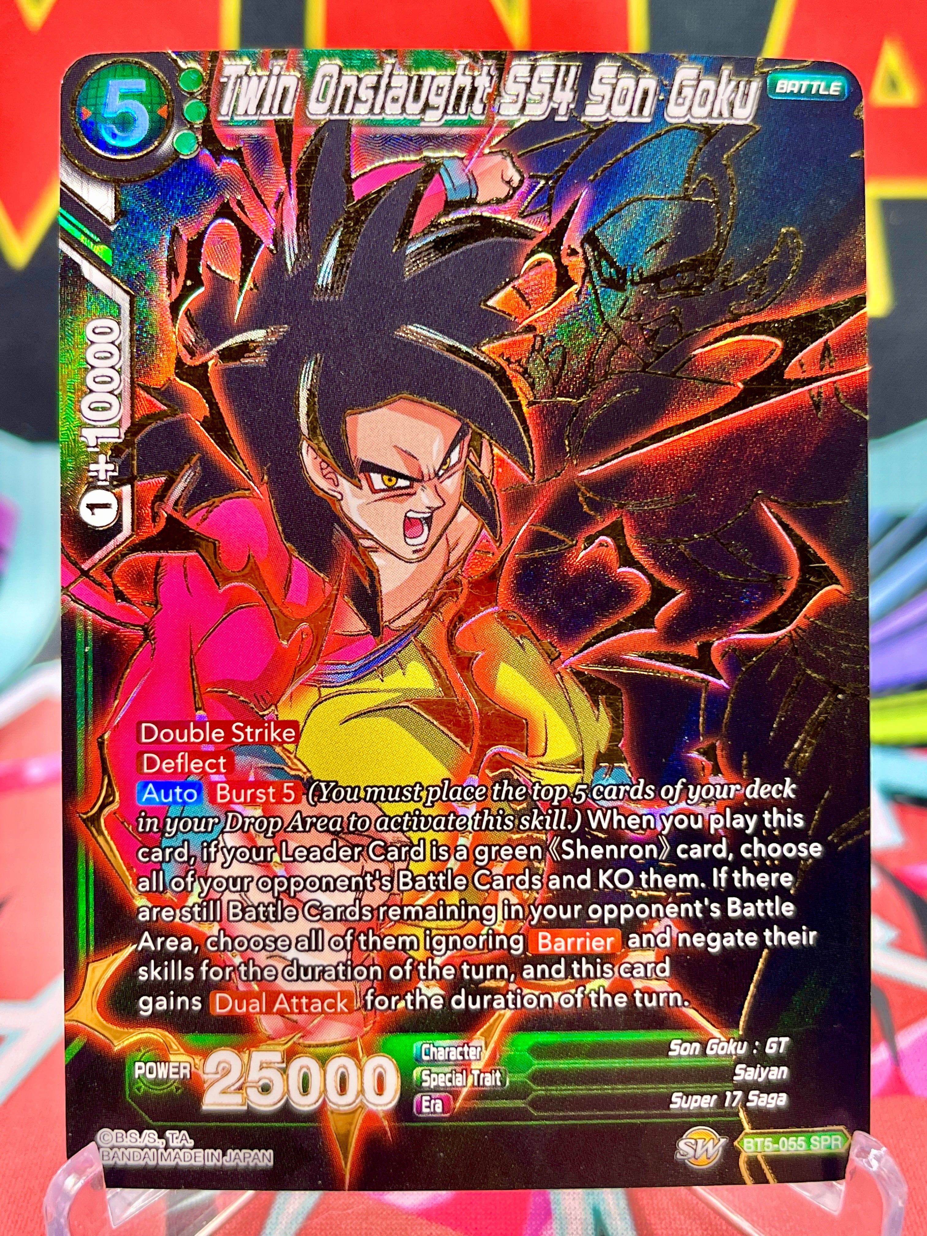 ドラゴンボールカード lawliet BT5-055 SPR Twin Onslaught SS4 Son Goku (2018)