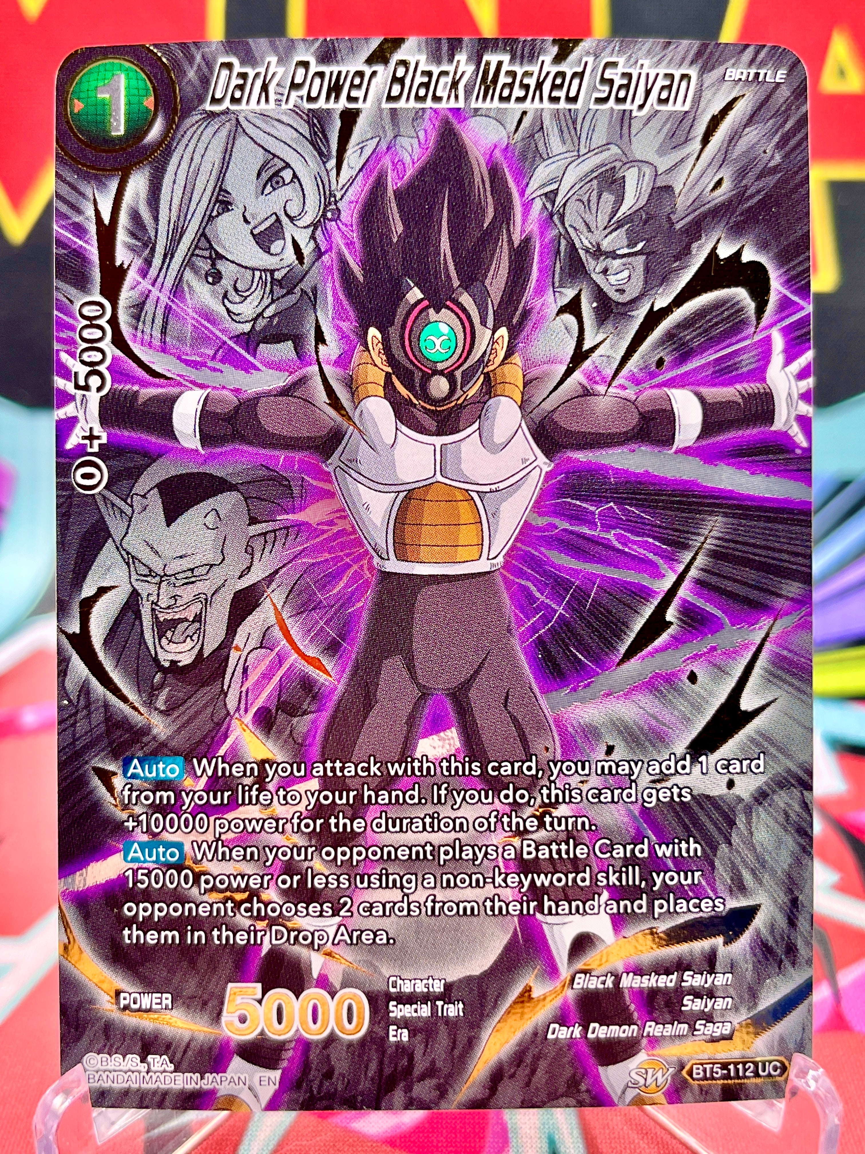 dragon ball super card game masked saiyan BM10-SEC2 Heroes SDBH Japan FE DB FGO Gundam Otaku Card Shop Battle Power Masked Saiyan, Belligerent Warrior (EX21-15)