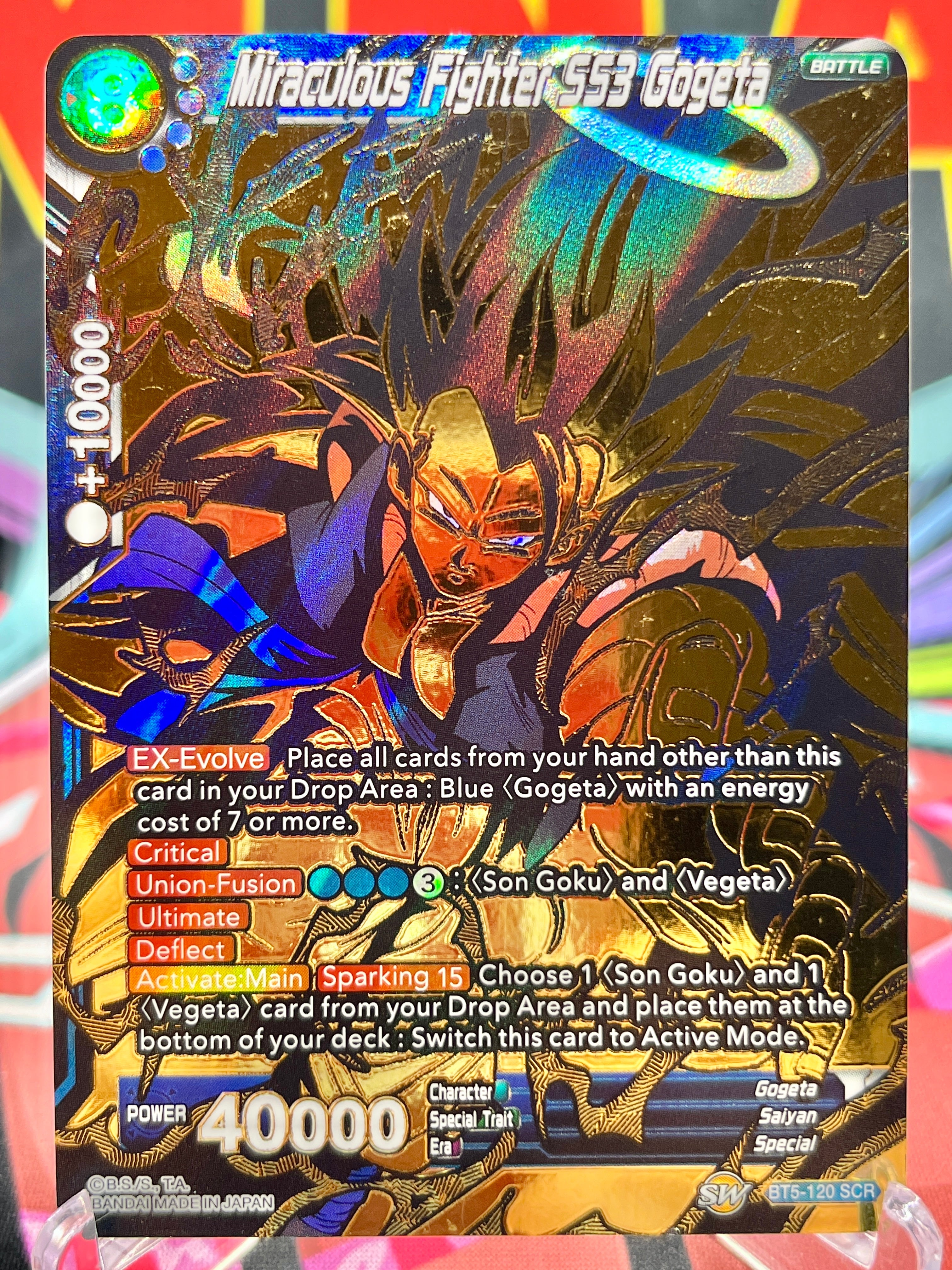 キラピカード BT5-120 SCR Miraculous Fighter SS3 Gogeta (2018)