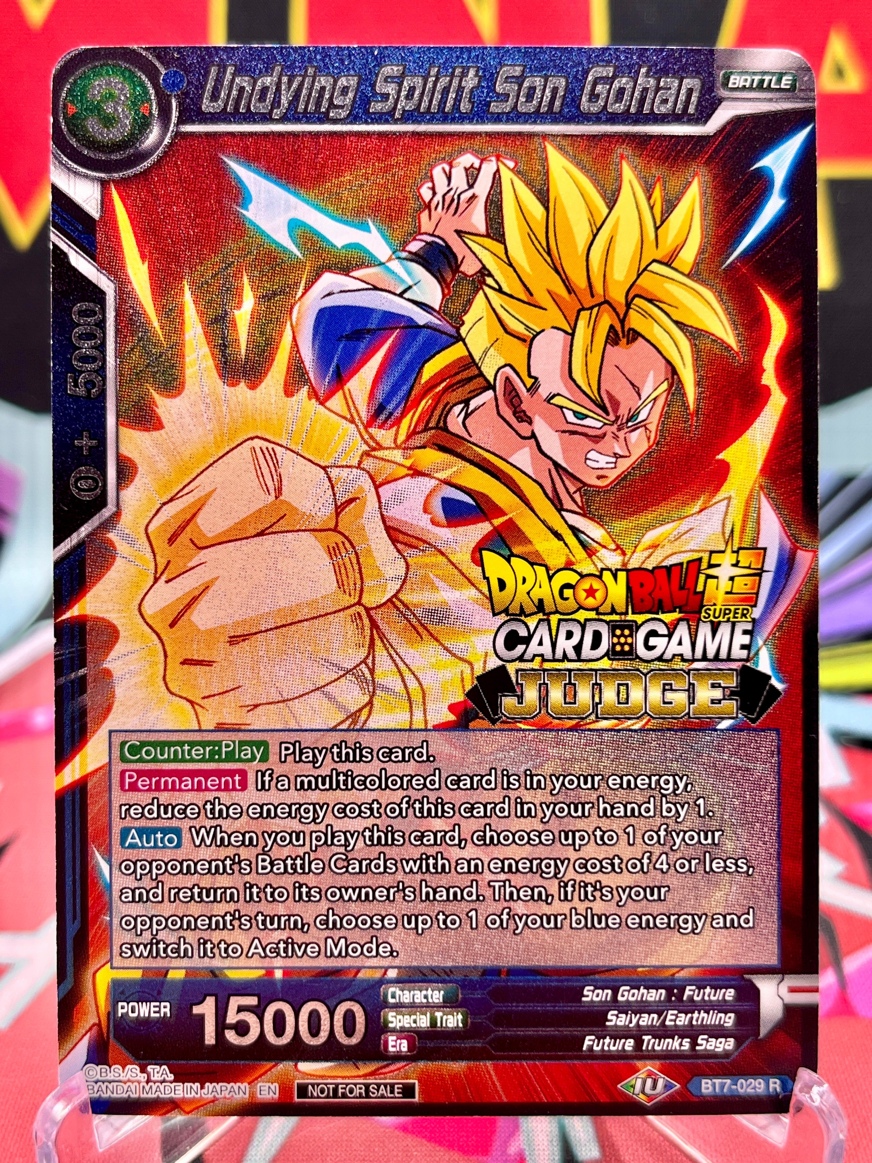 dragon ball super card game judge TCG this card in a Battle Area gets +10000 power Dragon Ball Super Trading Card