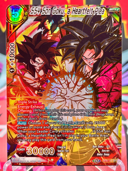 ドラゴンボールカード AKKA BT8-110 SPR SS4 Son Goku, a Heartfelt Plea (2019)