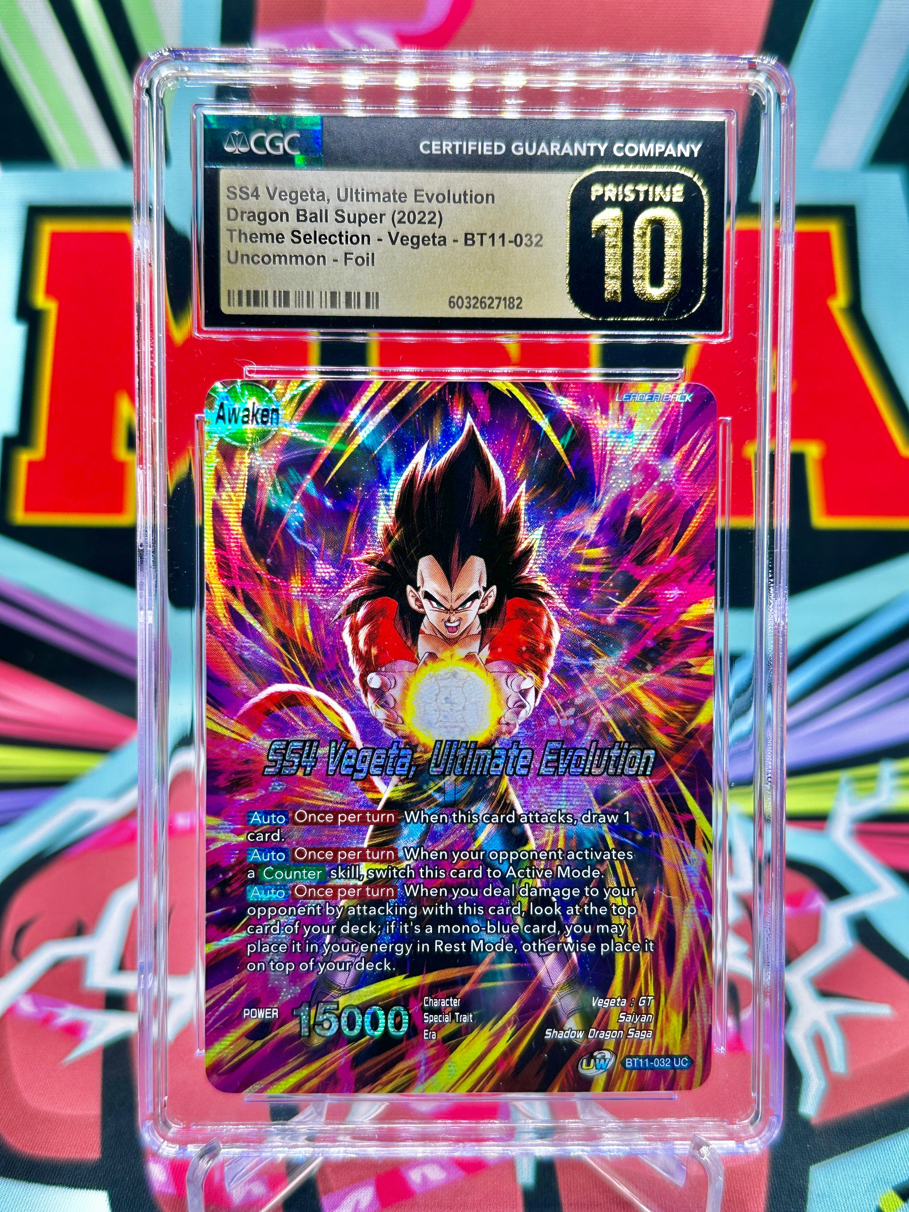CGC 10 BT11-032 SS4 Vegeta, Ultimate Evolution [Alternate Art] UC (2022)