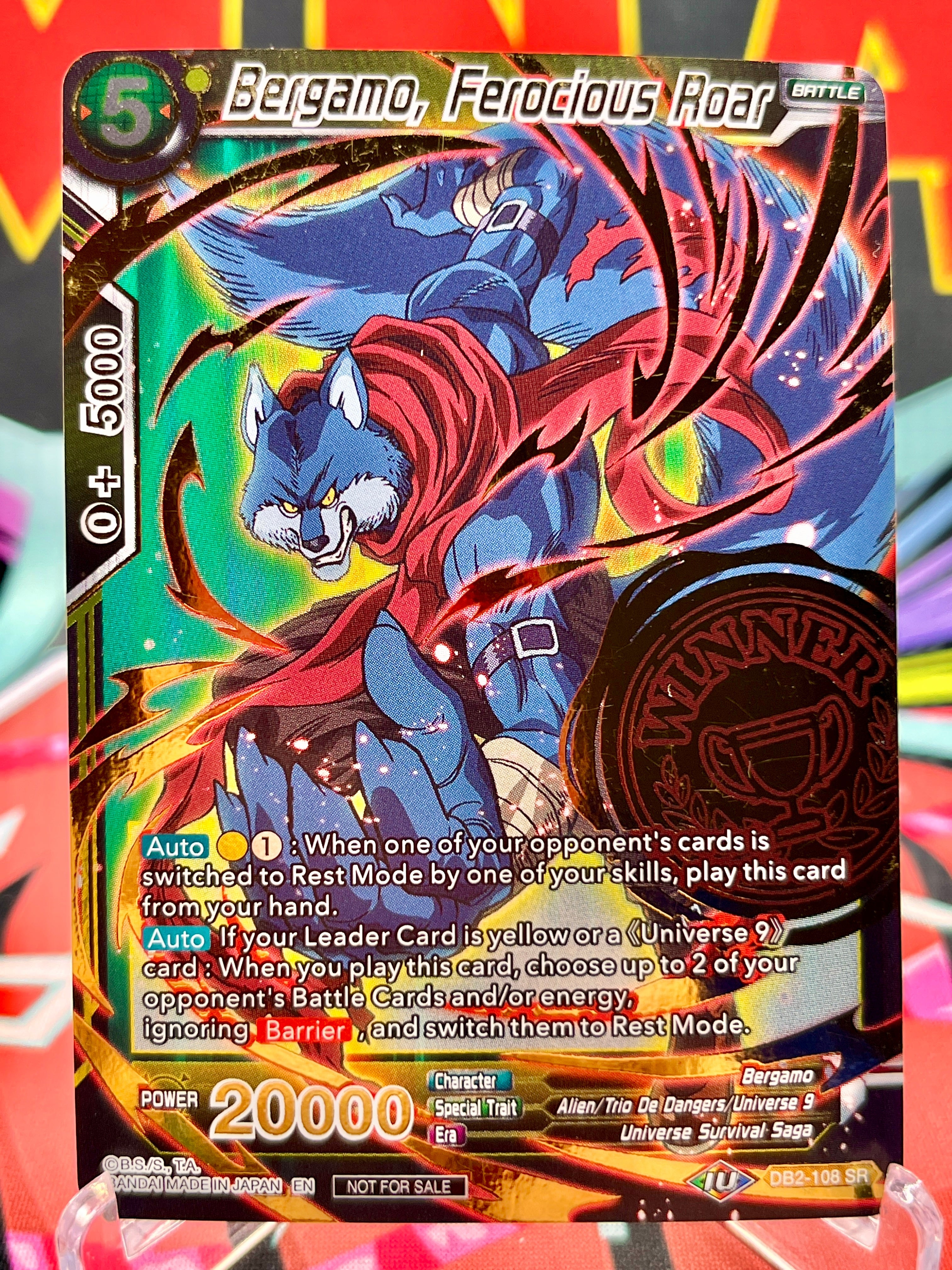 dragon ball super card game bergamo - B03 - Cross Worlds - Burgeoning Power Mint / near mint condition trading card Bergamo // Bergamo, Rsurrection vicieuse