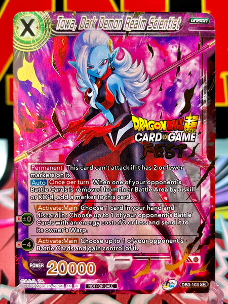 DRAGON BALL トレーディングカード DB3-103 SR Towa, Dark Demon Realm Scientist FEST (2022)