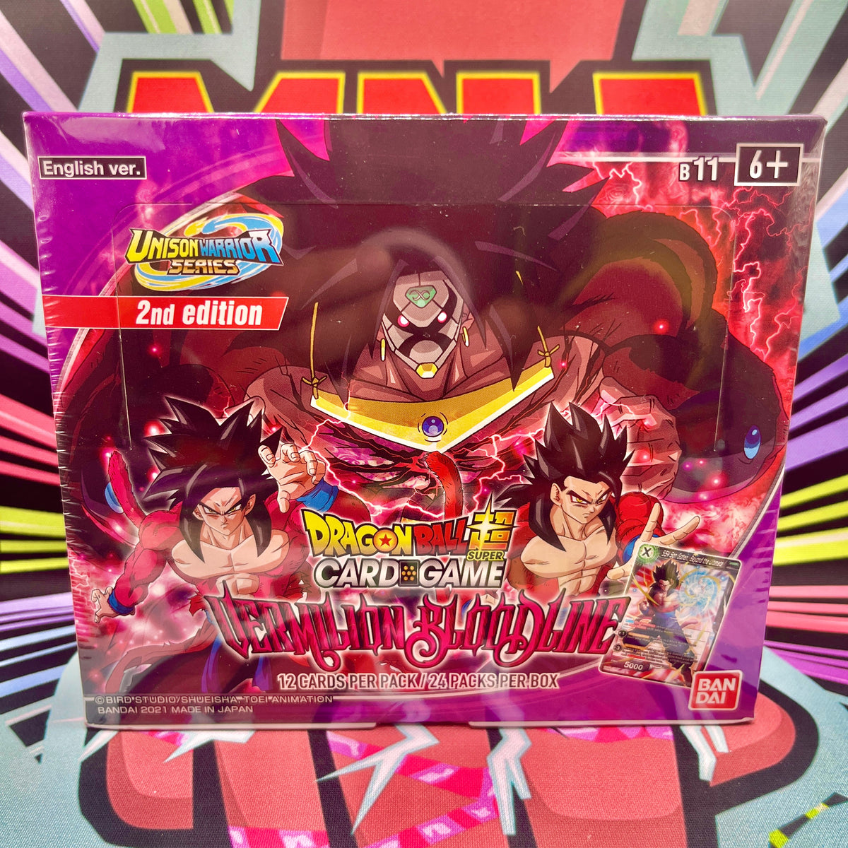 Dragon Ball Super Unison Warrior Series 2 Vermilion Bloodline Booster Box 2nd Edition - 24 Boosters, Cartes TCG Puissants Ennemis & Majin Buu Xeno