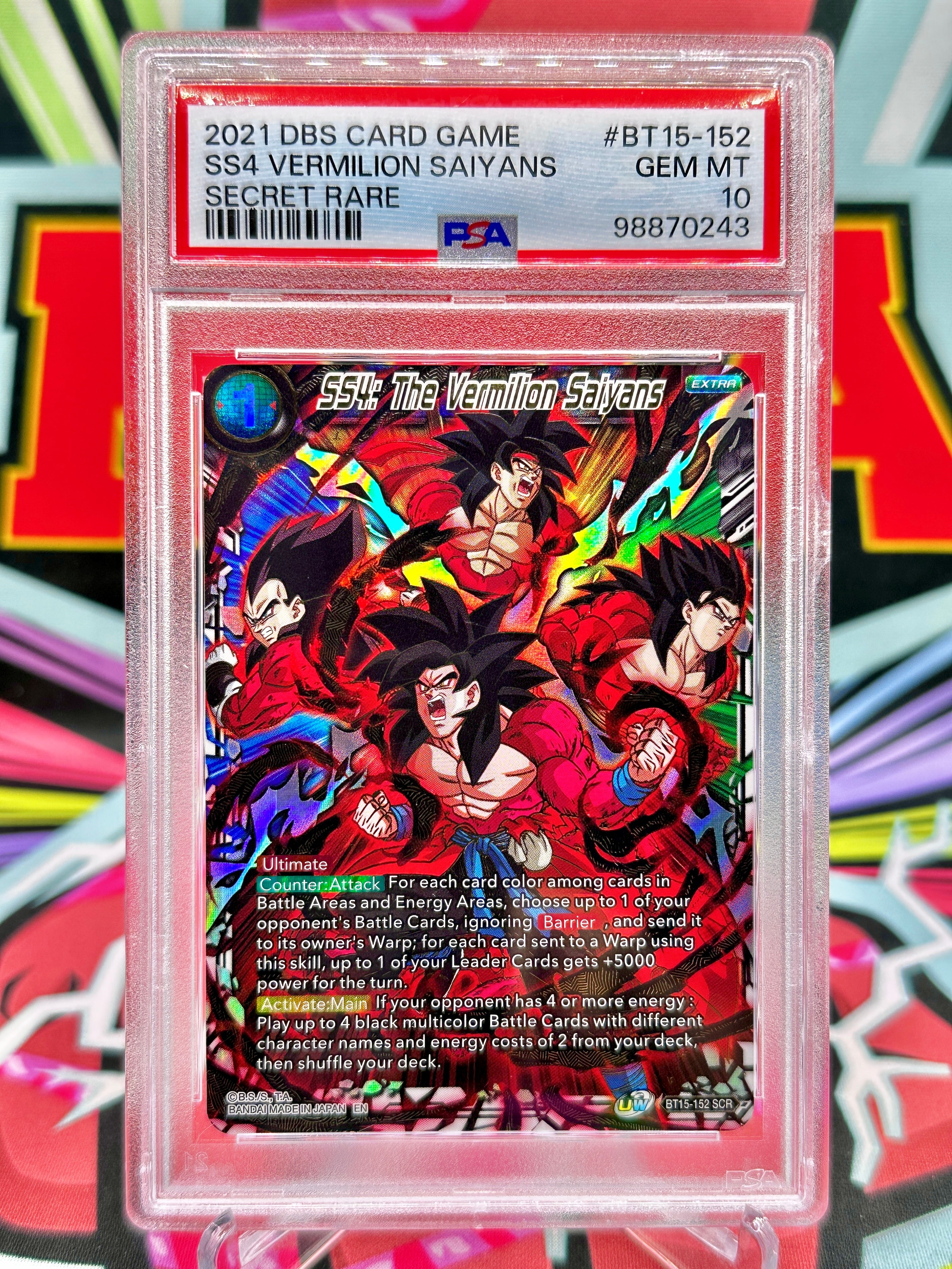 PSA 10 BT15-152 SS4: The Vermilion Saiyans SCR (2021)