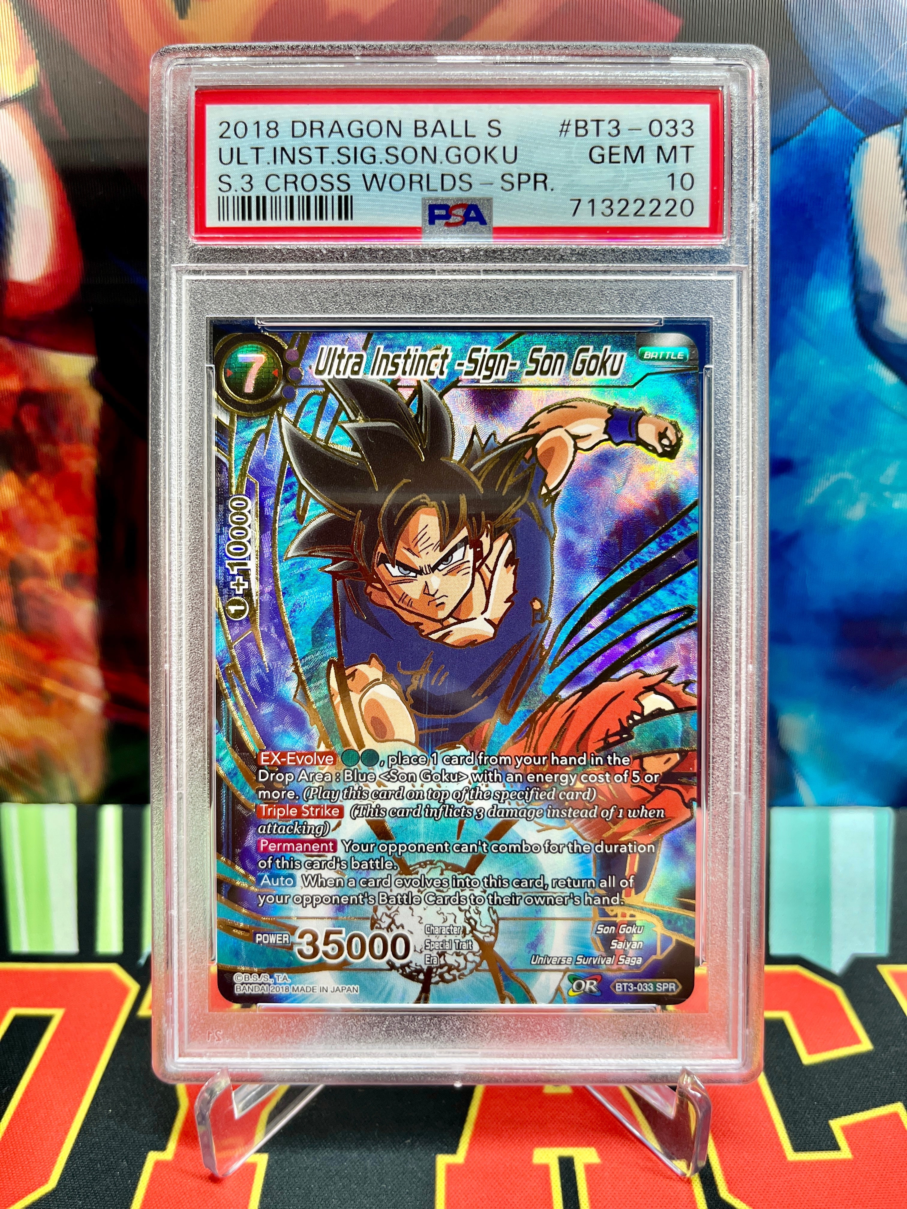PSA 10 BT3-033 Ultra Instinct -Sign- Son Goku SPR (2018)