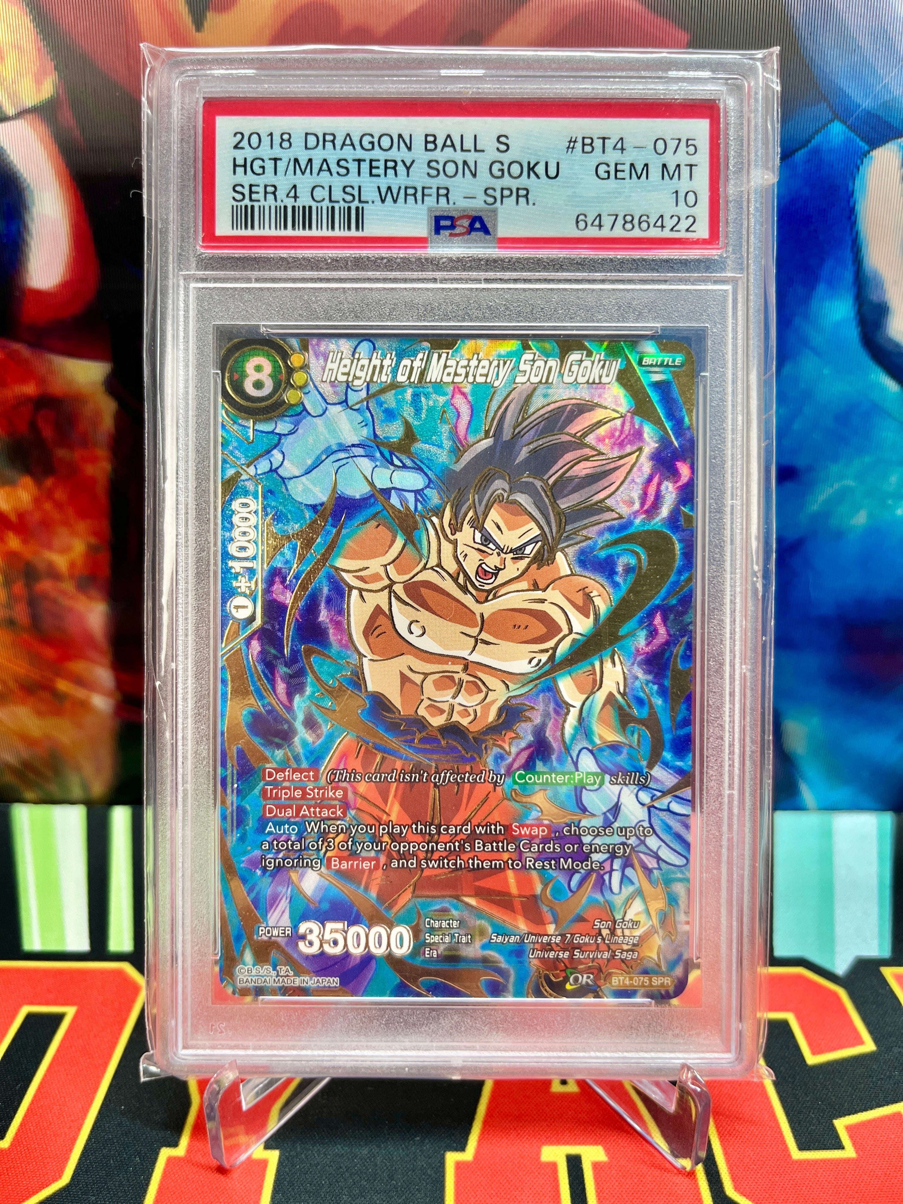 PSA 10 BT4-075 Height of Mastery Son Goku SPR (2018)
