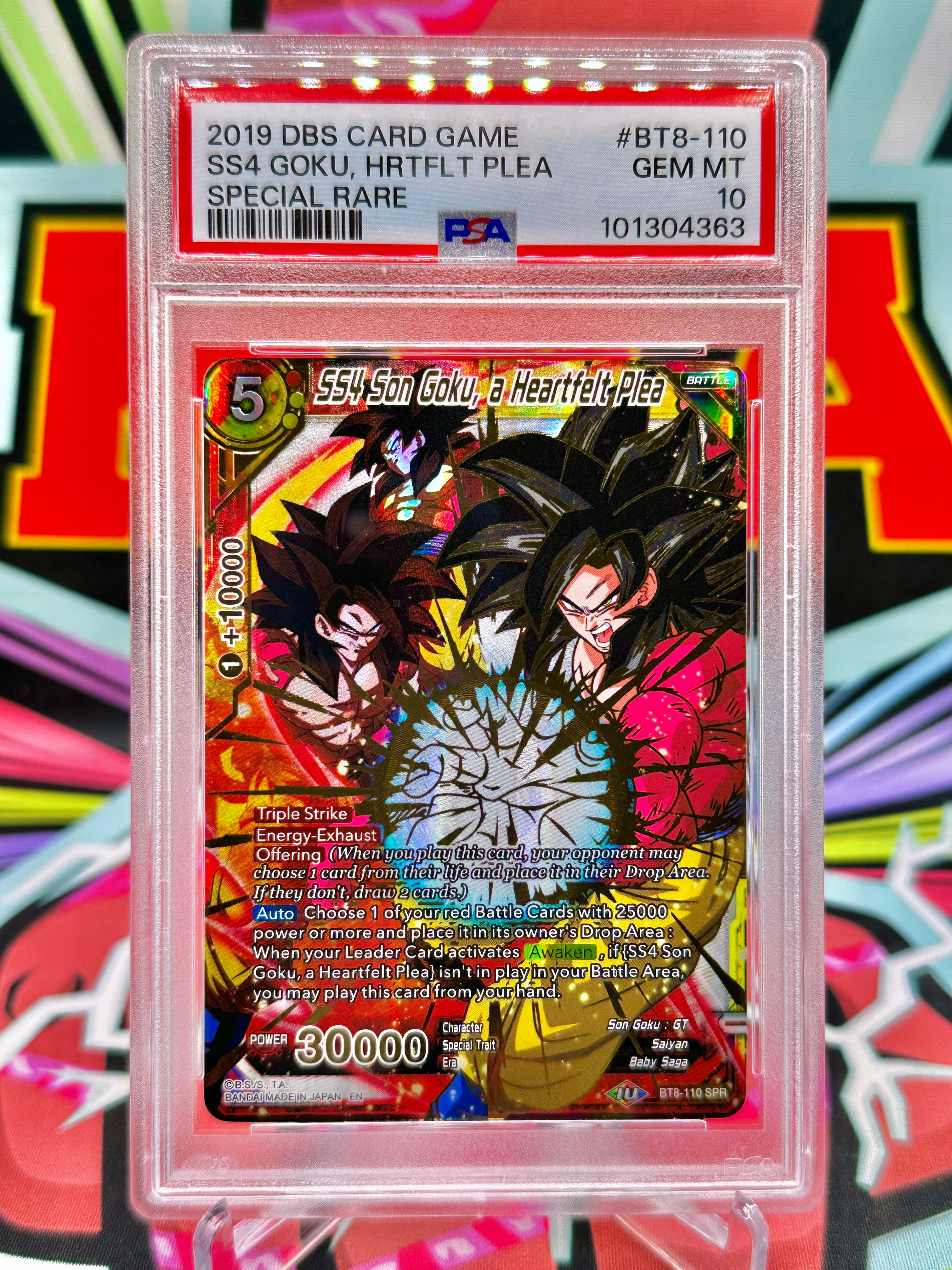 PSA 10 BT8-110 SS4 Son Goku, a Heartfelt Plea SPR (2019)
