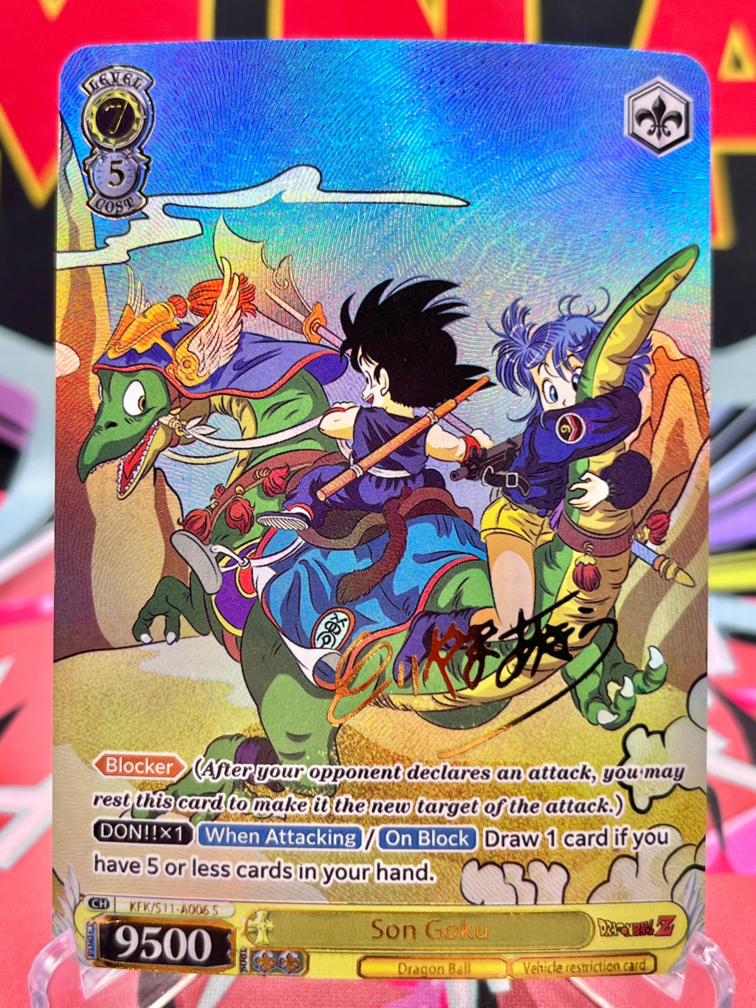 S11-A006 S Son Goku & Bulma Signed Art Card