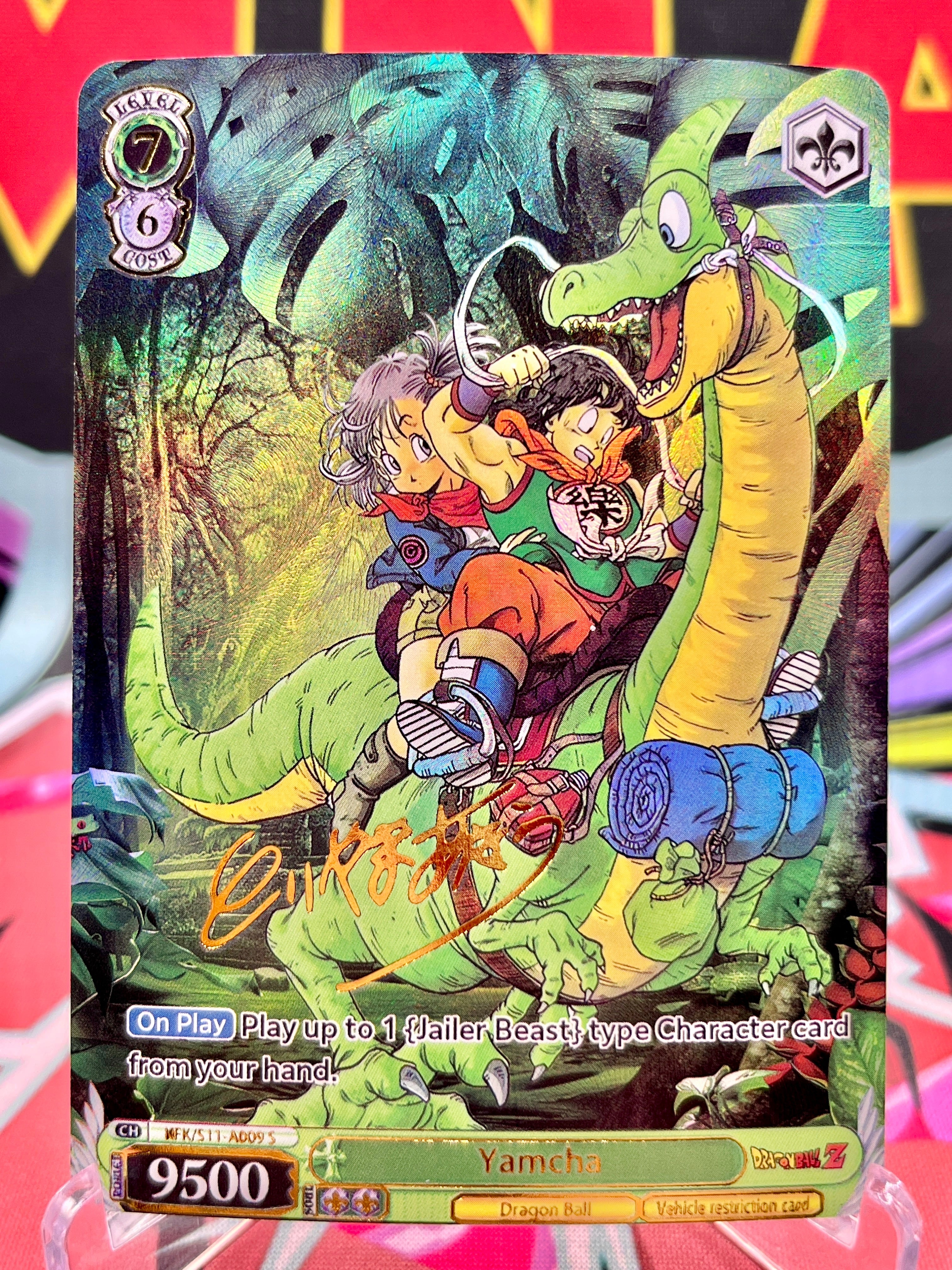 S11-A009 S Yamcha & Bulma Signed Art Card