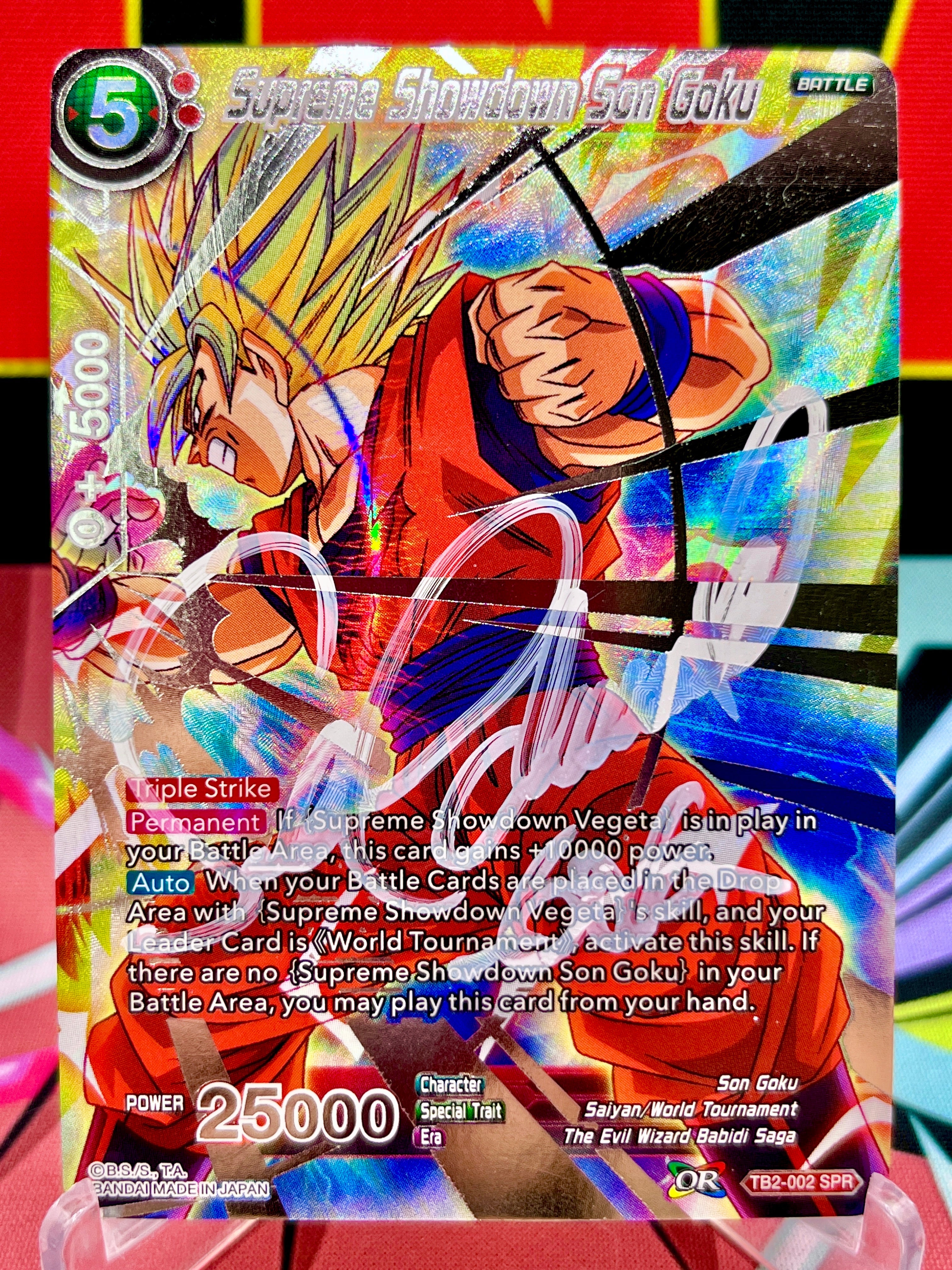 TB2-002 Supreme Showdown Son Goku SPR (2018) Autographed by Sean Schemmel